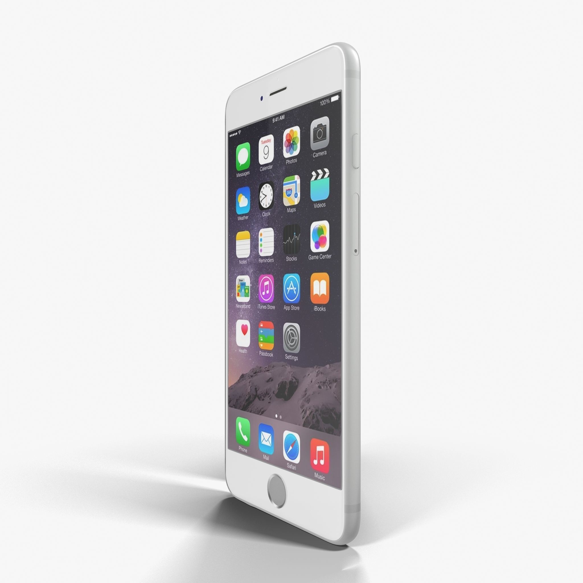 Apple iPhone 6 iPhone 6 Plus Silver Low-poly 3D model_4