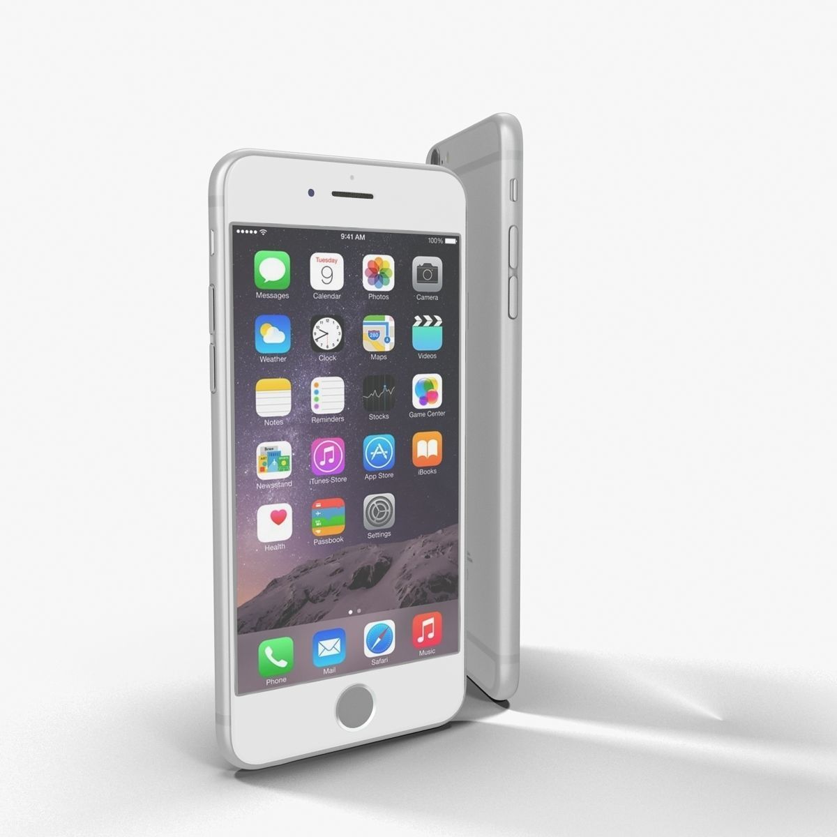 Apple iPhone 6 iPhone 6 Plus Silver Low-poly 3D model_13