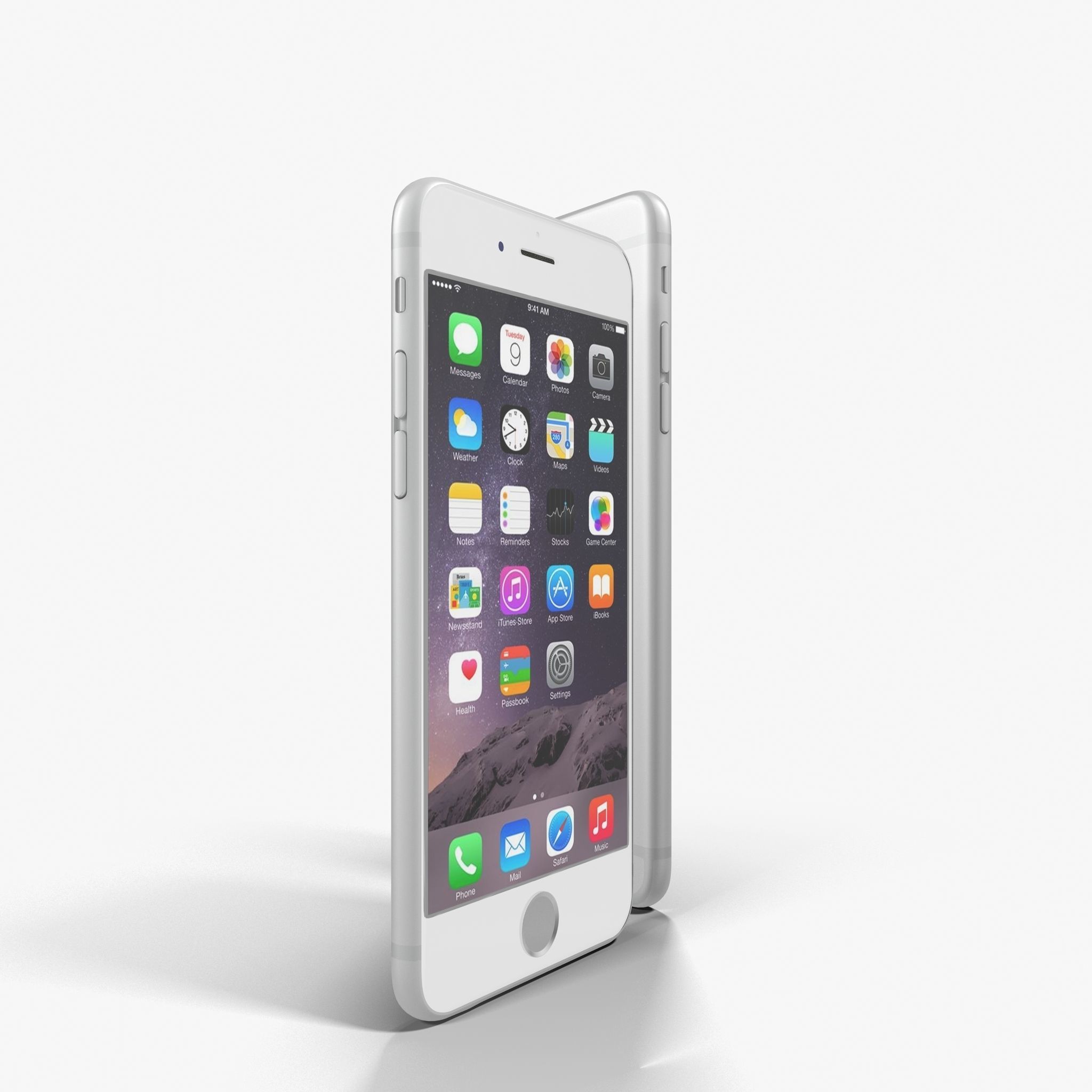 Apple iPhone 6 iPhone 6 Plus Silver Low-poly 3D model_6