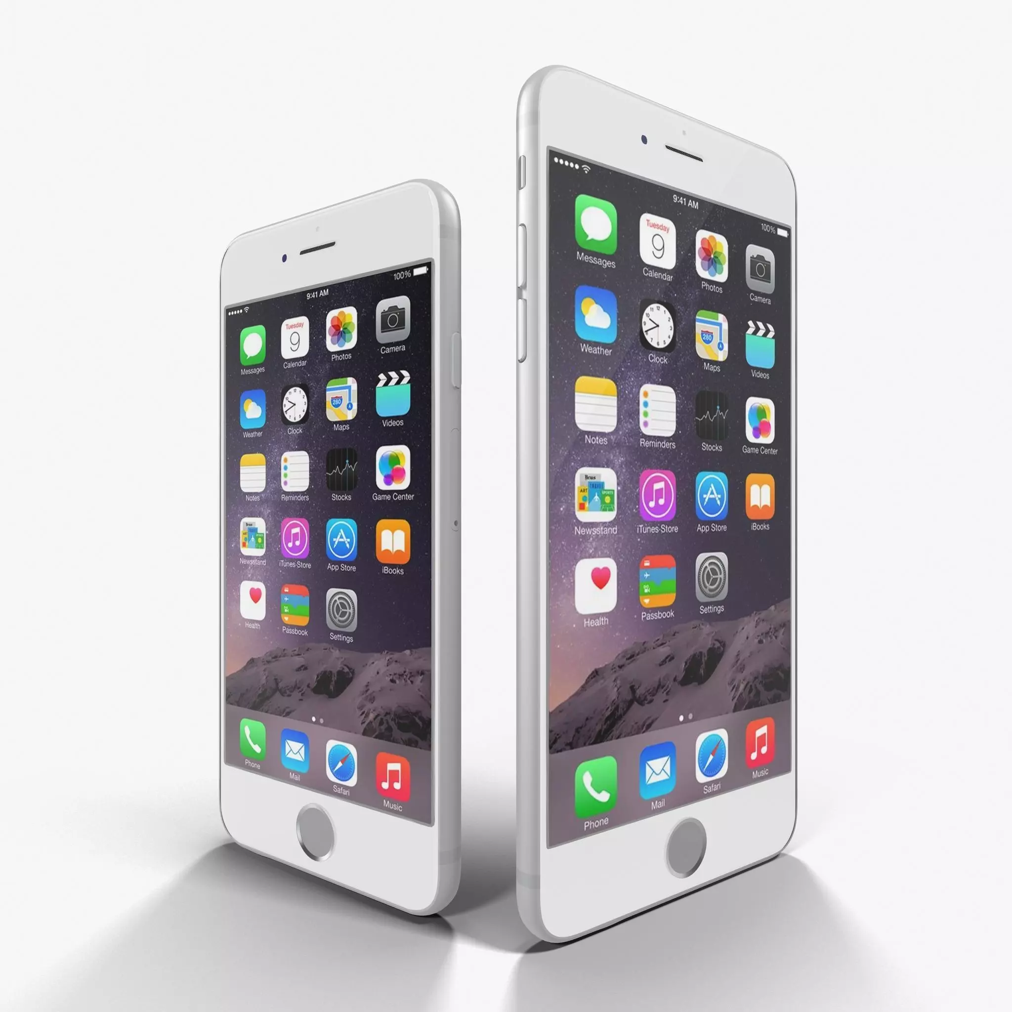 Apple iPhone 6 iPhone 6 Plus Silver Low-poly 3D model_0