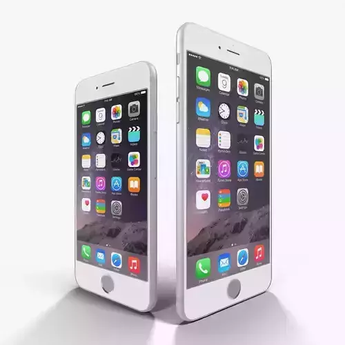 Apple iPhone 6 iPhone 6 Plus Silver Low-poly 3D model
