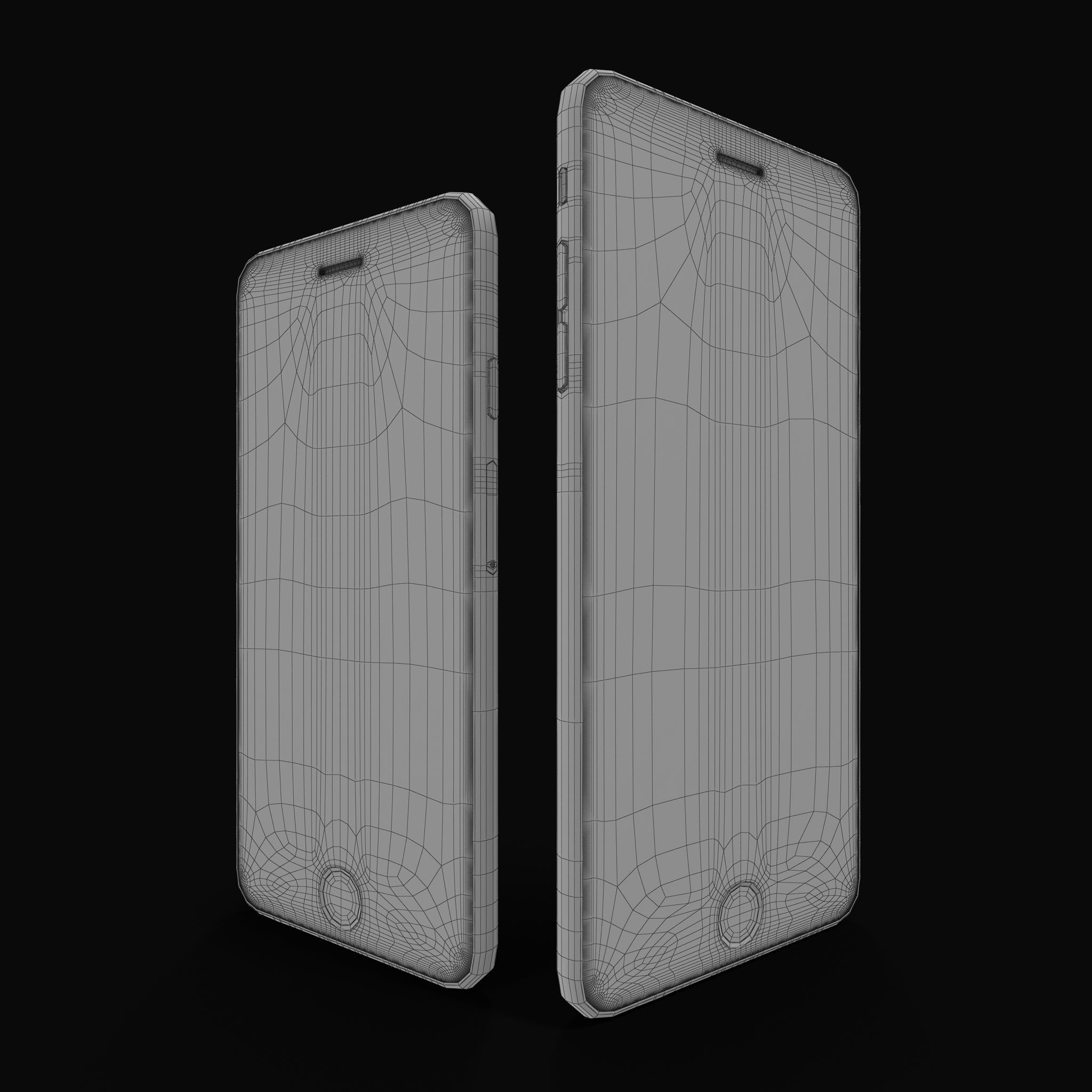 Apple iPhone 6 iPhone 6 Plus Silver Low-poly 3D model_22