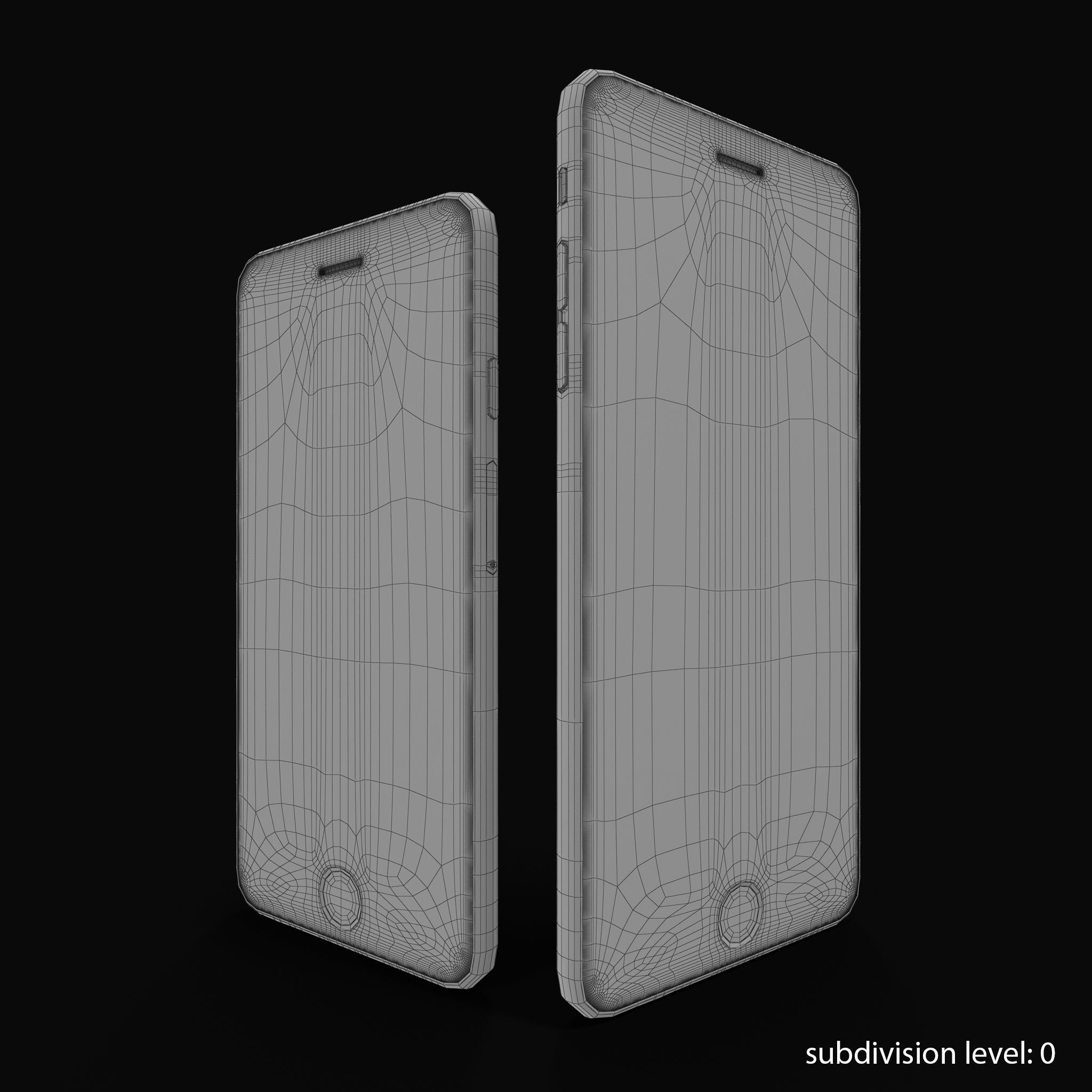 Apple iPhone 6 iPhone 6 Plus Silver Low-poly 3D model_28