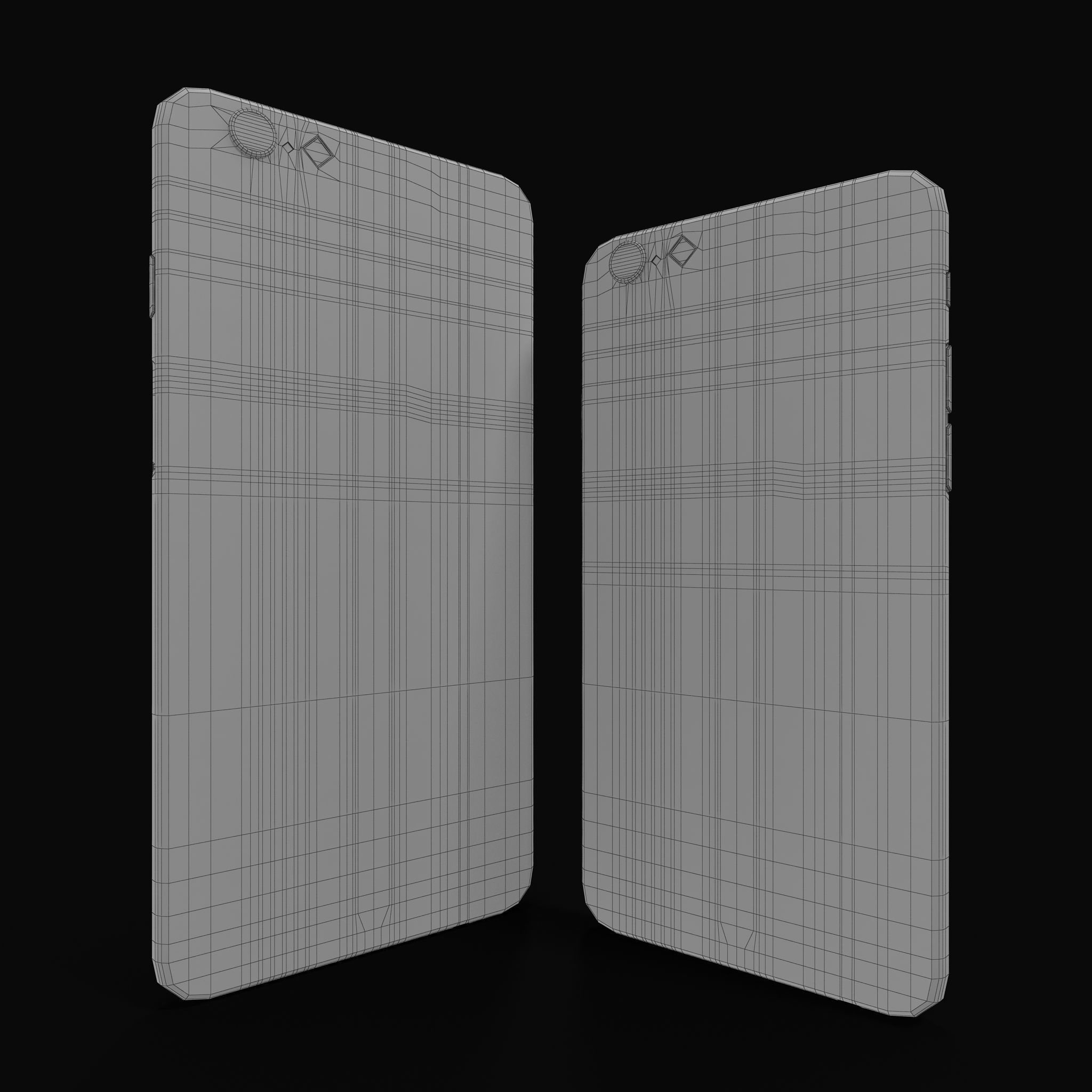 Apple iPhone 6 iPhone 6 Plus Silver Low-poly 3D model_23