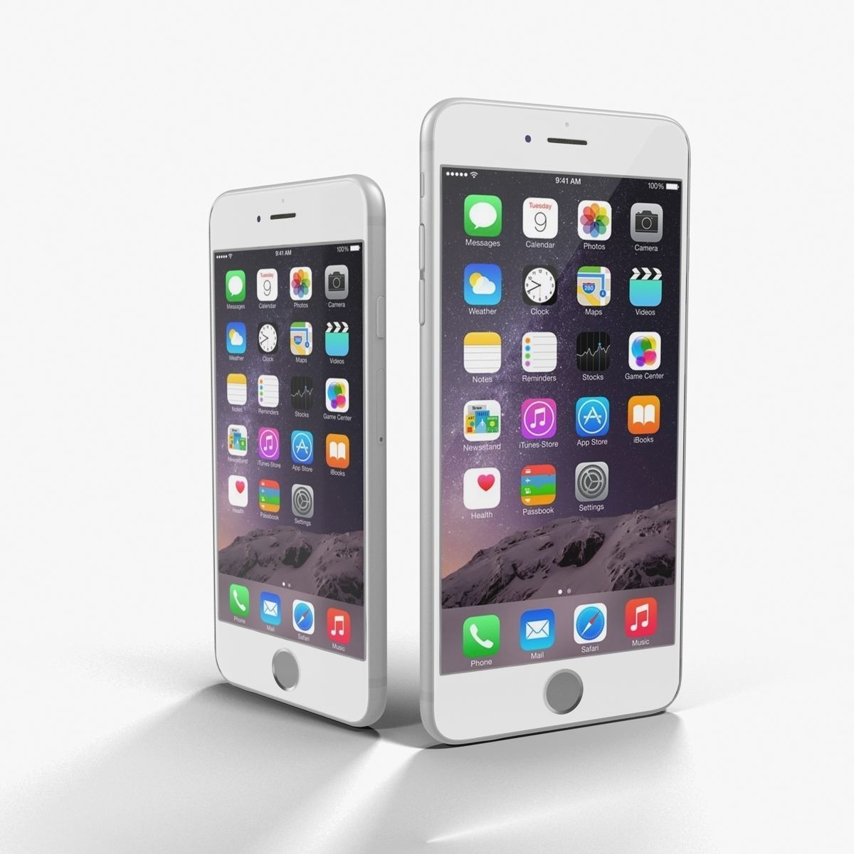 Apple iPhone 6 iPhone 6 Plus Silver Low-poly 3D model_21