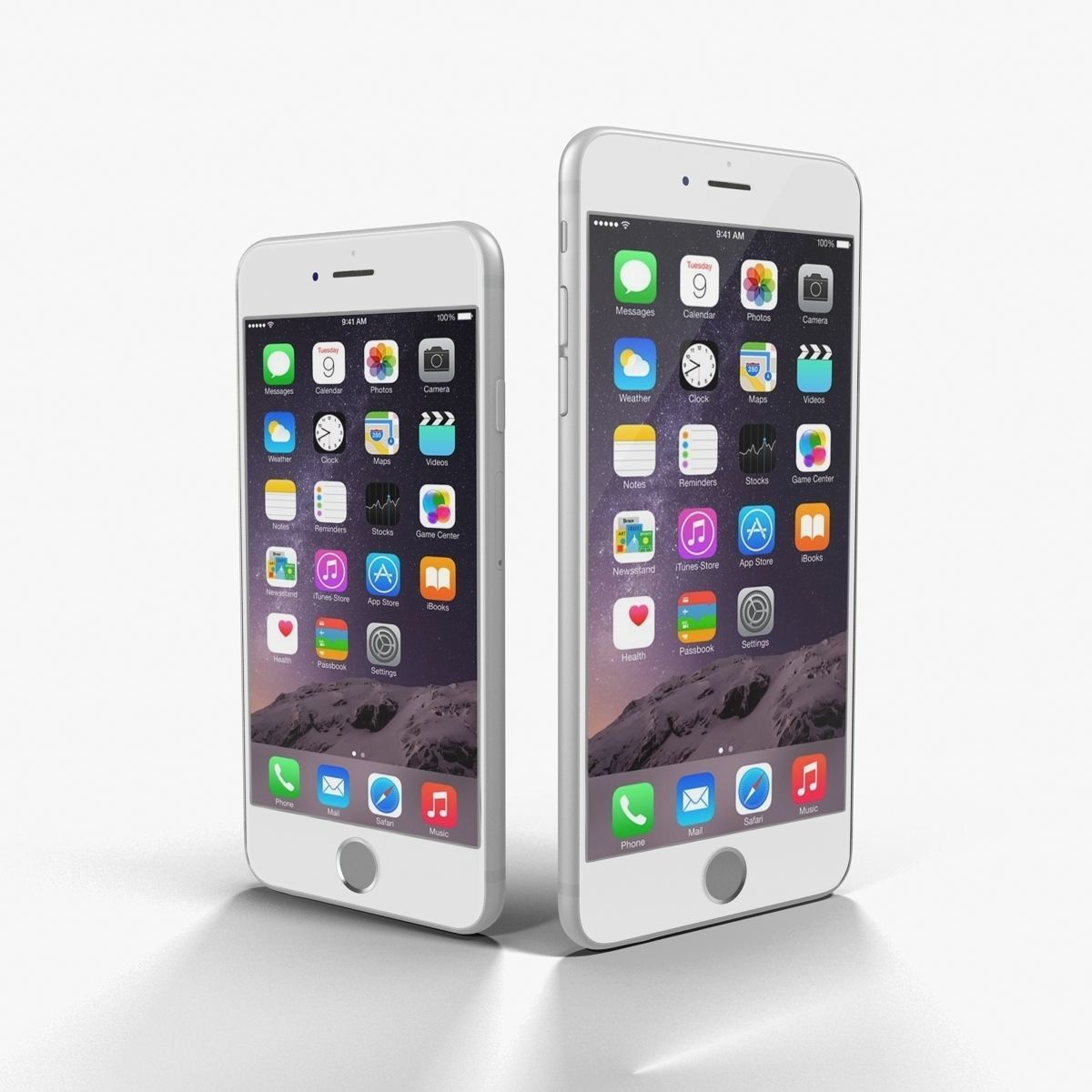Apple iPhone 6 iPhone 6 Plus Silver Low-poly 3D model_11