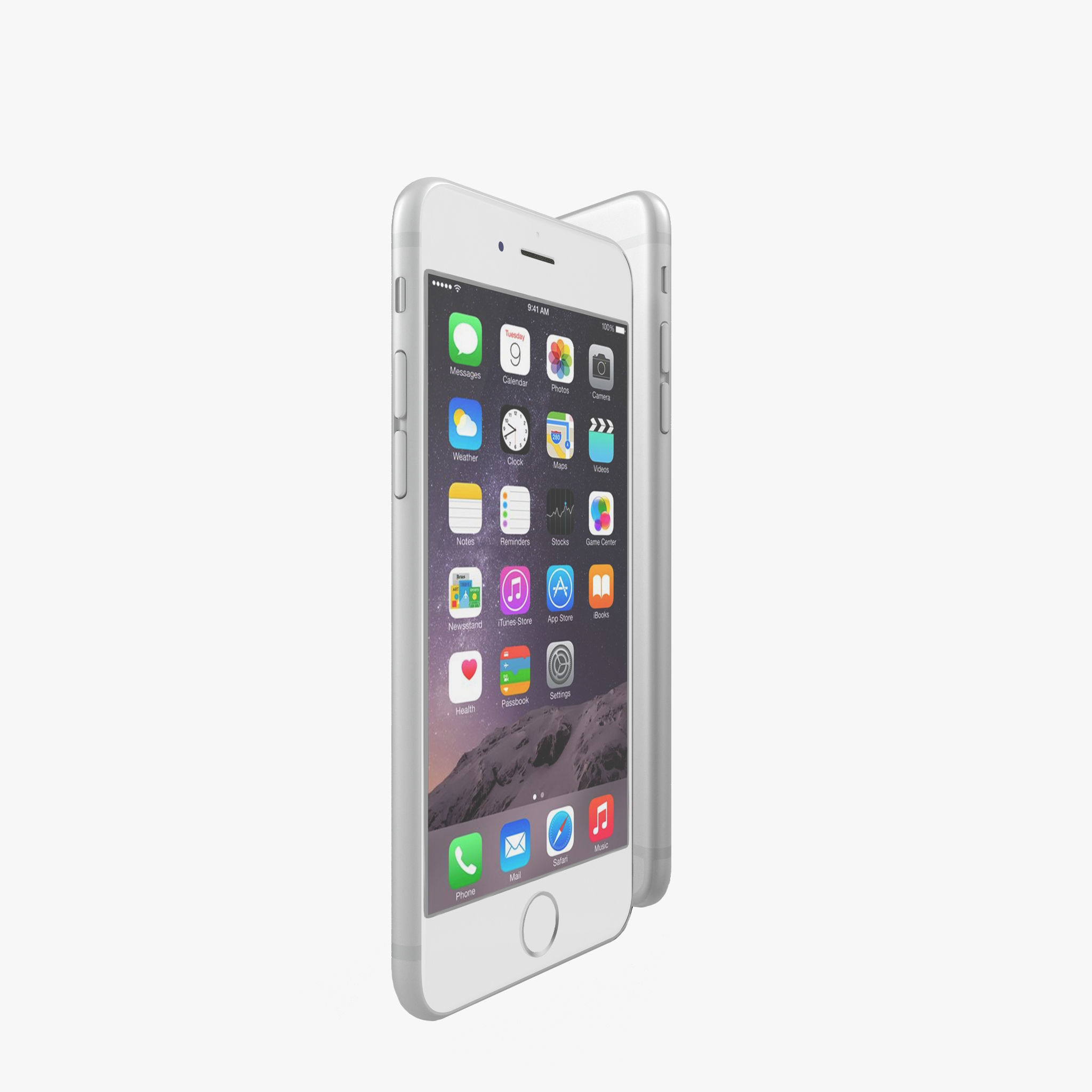 Apple iPhone 6 iPhone 6 Plus Silver Low-poly 3D model_7