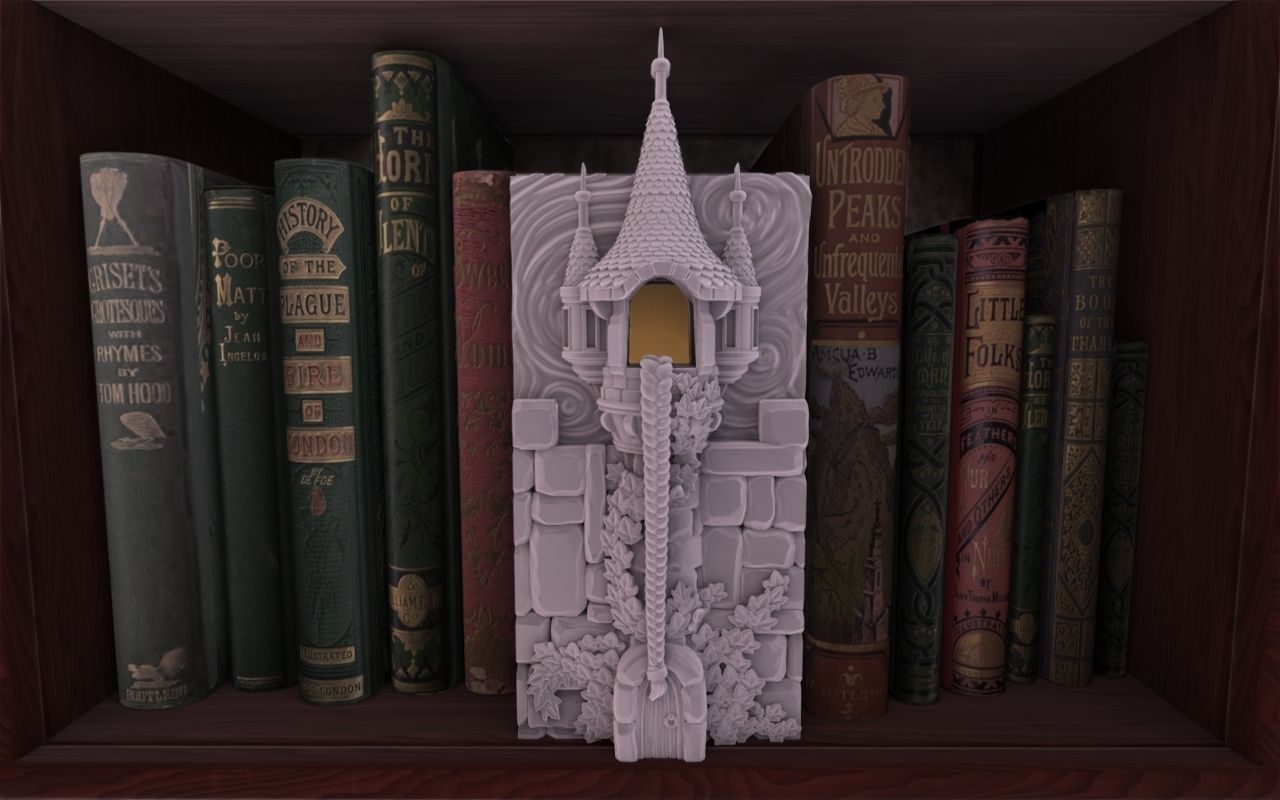 Rapunzel Booknook 3D print model_3