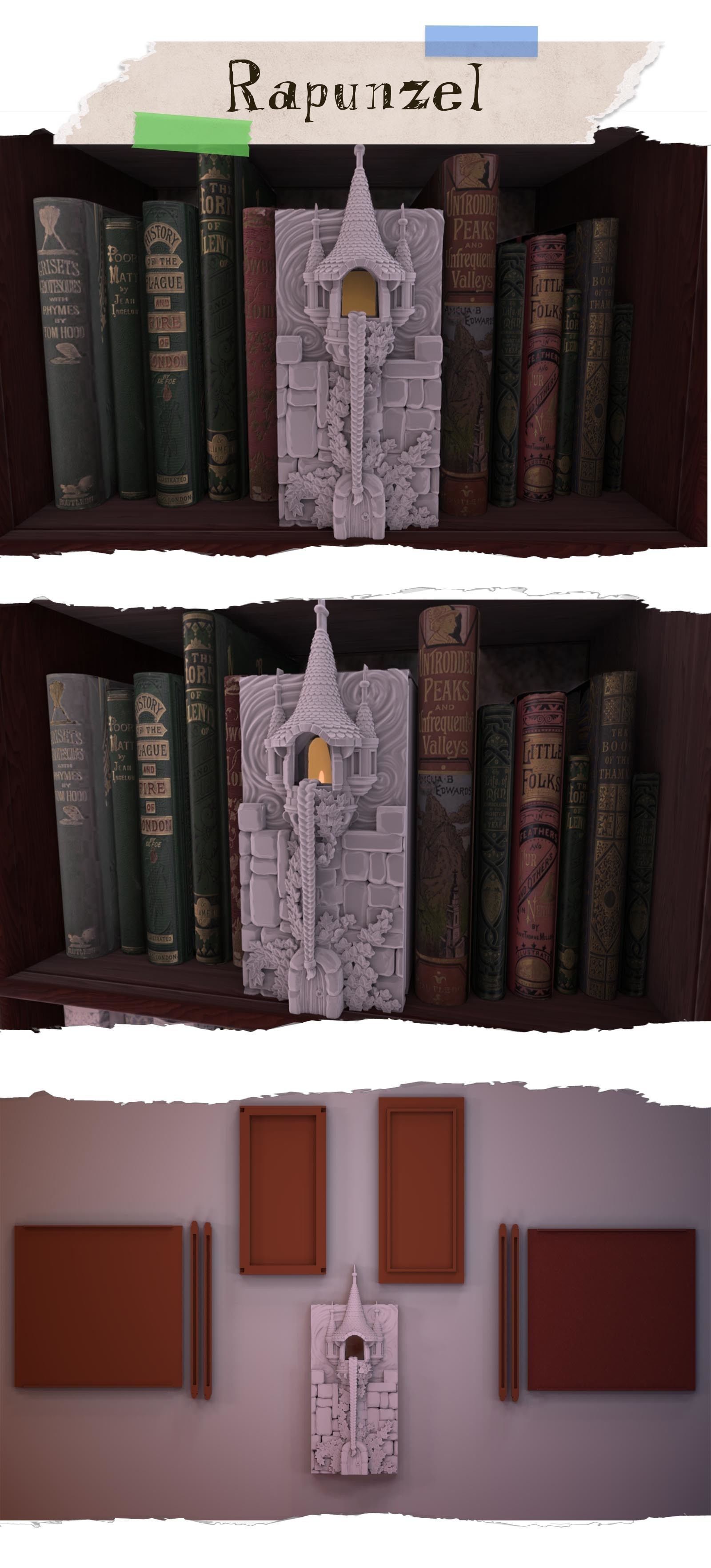 Rapunzel Booknook 3D print model_1