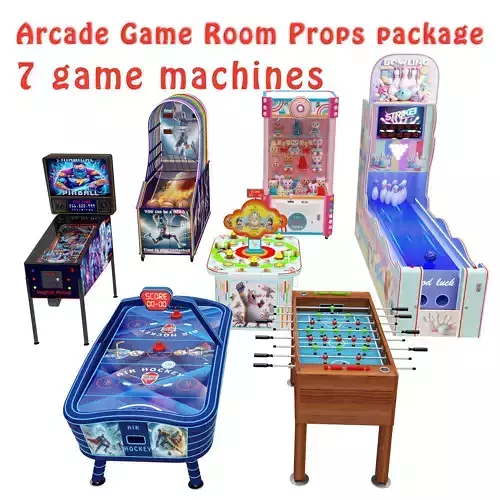 Arcade Game Room  props package 7 pieces game machines