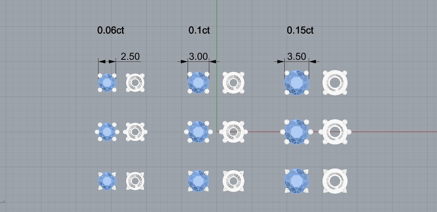 Stone Settings Collection Ready-made  Chatons round 3D print model_6