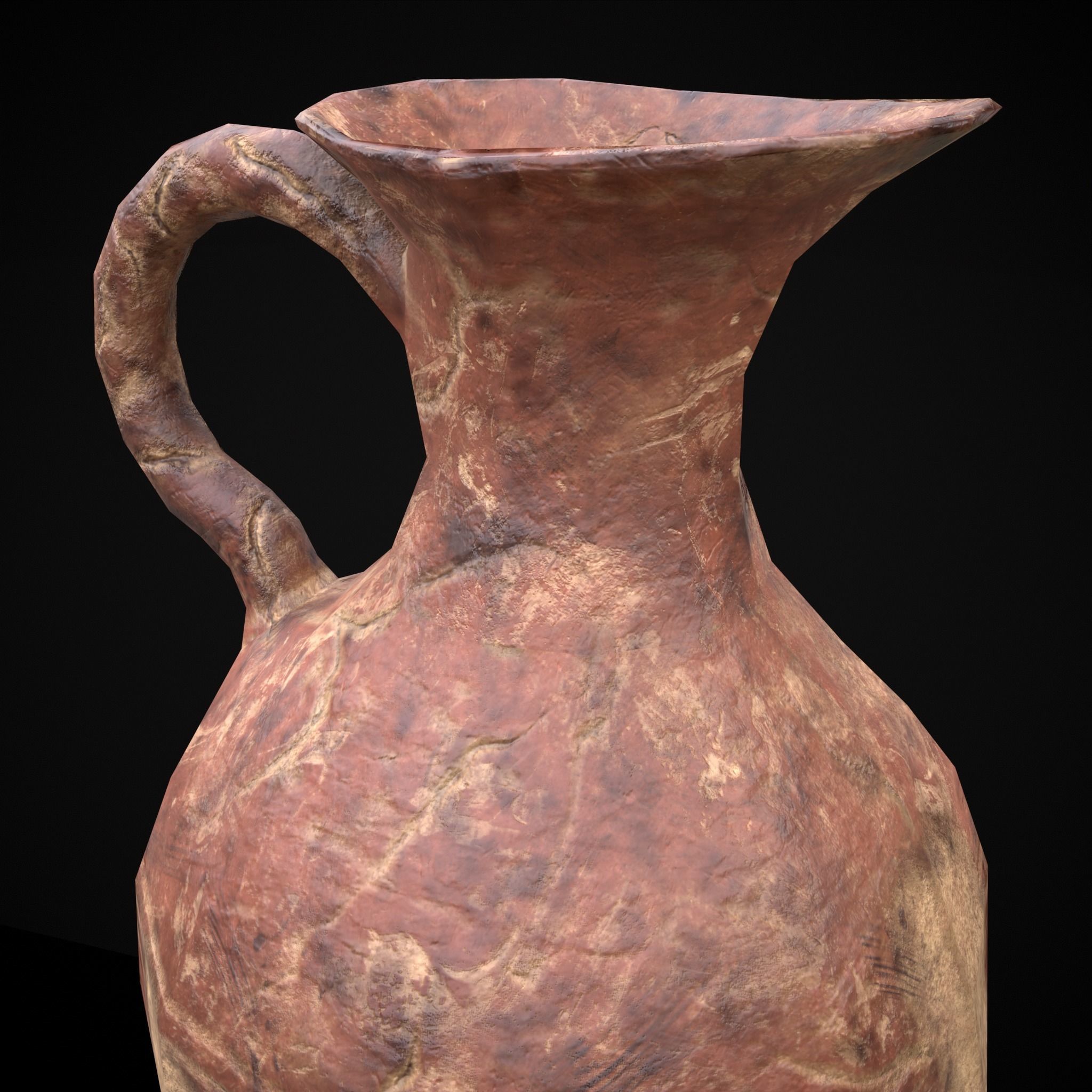 Broken Clay Vase Low-poly 3D model_13