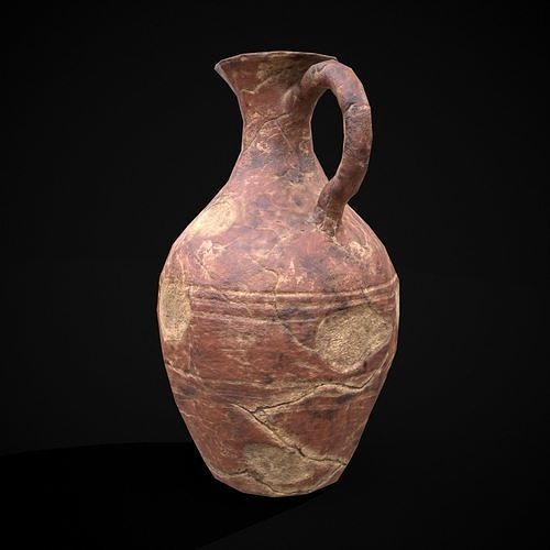 Broken Clay Vase Low-poly 3D model 3