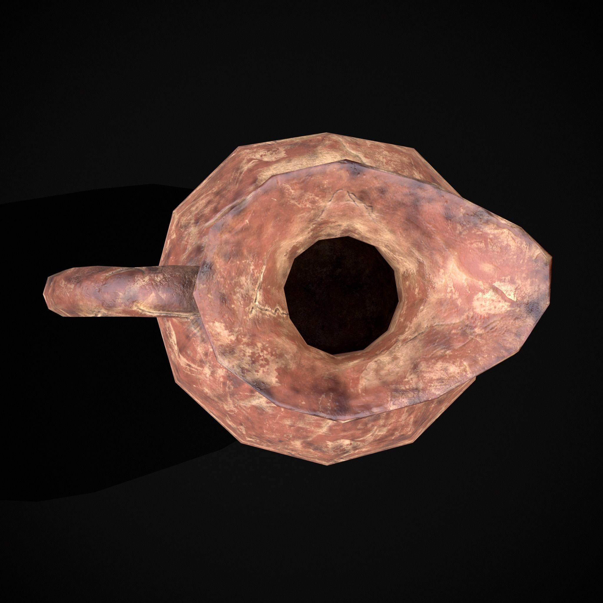 Broken Clay Vase Low-poly 3D model_9