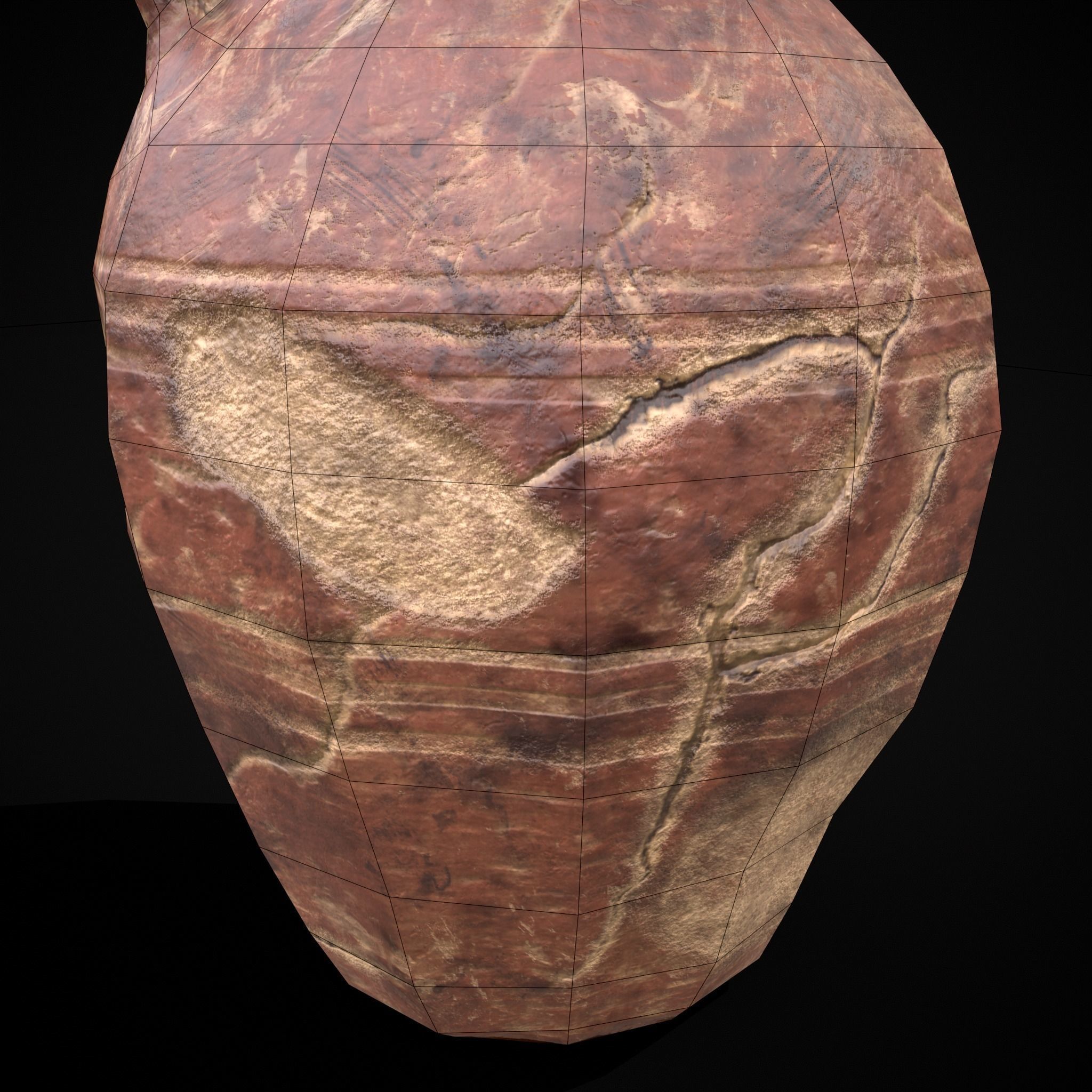 Broken Clay Vase Low-poly 3D model_12