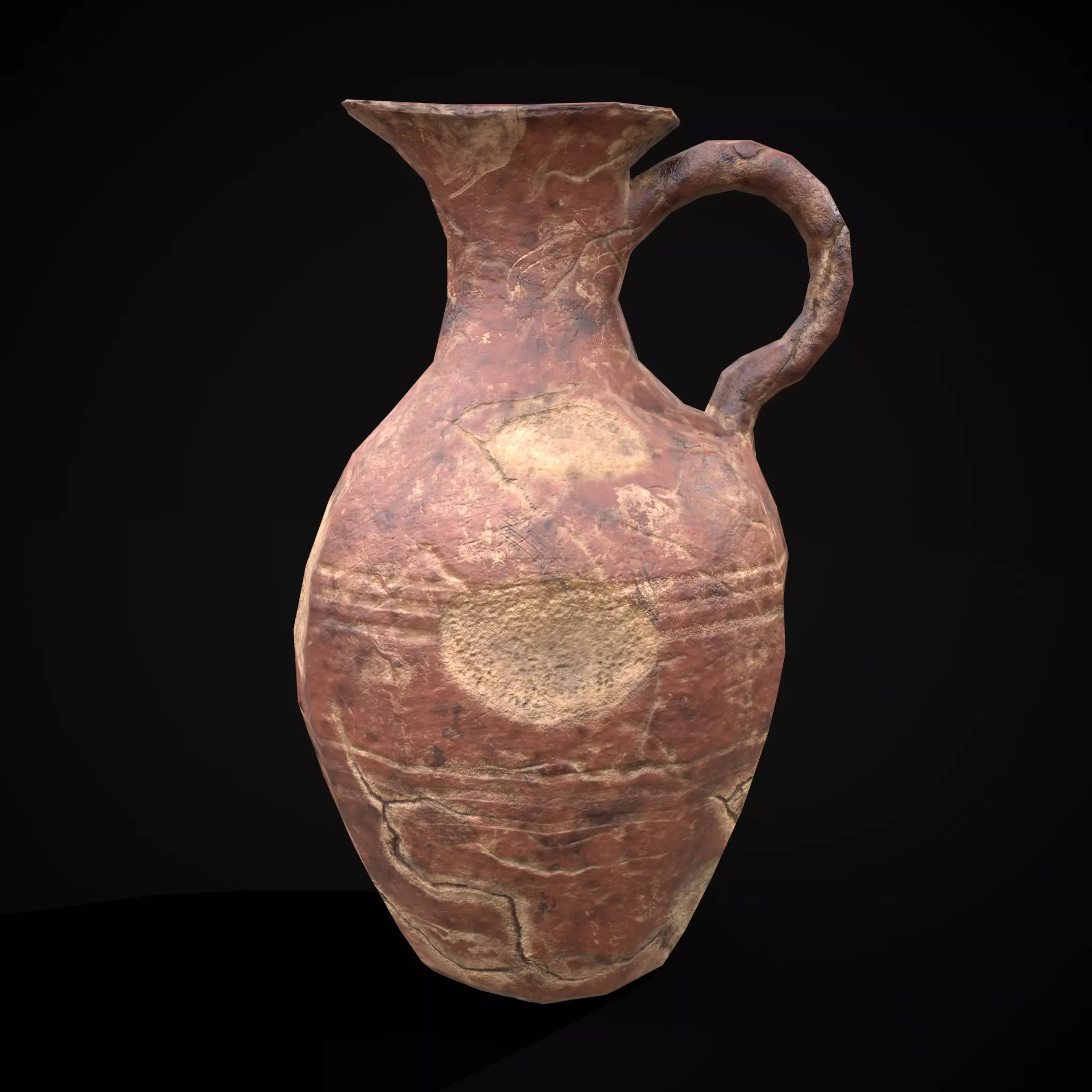 Broken Clay Vase Low-poly 3D model_0