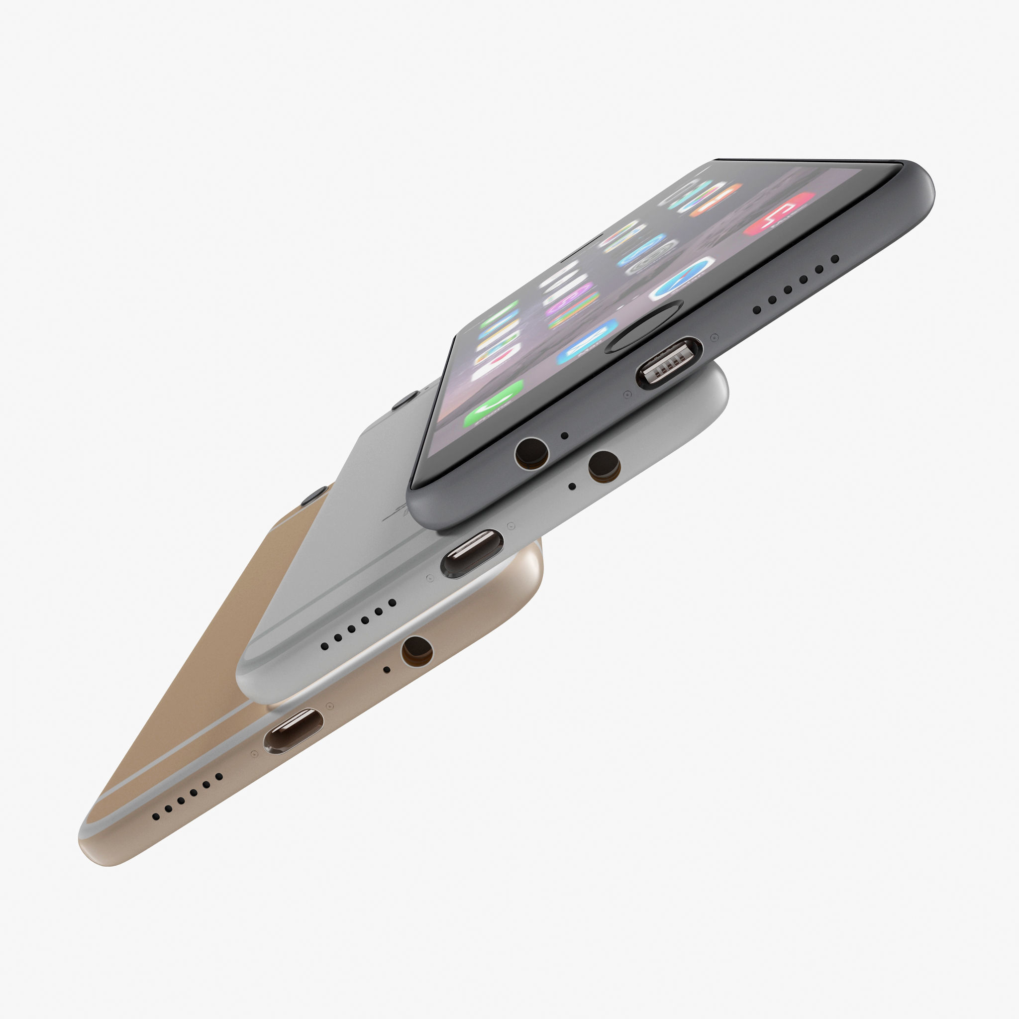 Apple iPhone 6 Plus Collection Low-poly 3D model_9