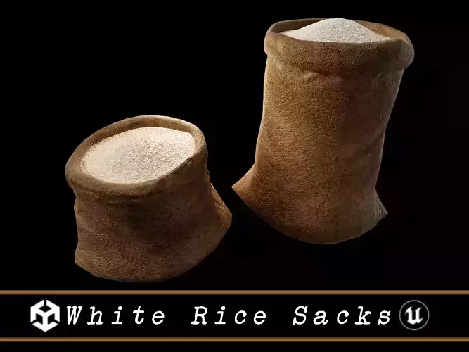White Rice Sacks Low-poly 3D model White Rice Sacks Low-poly 3D model