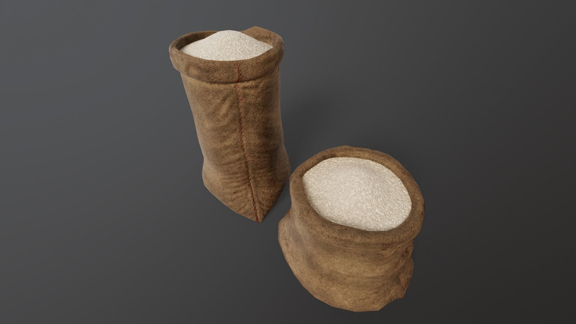 White Rice Sacks Low-poly 3D model_13