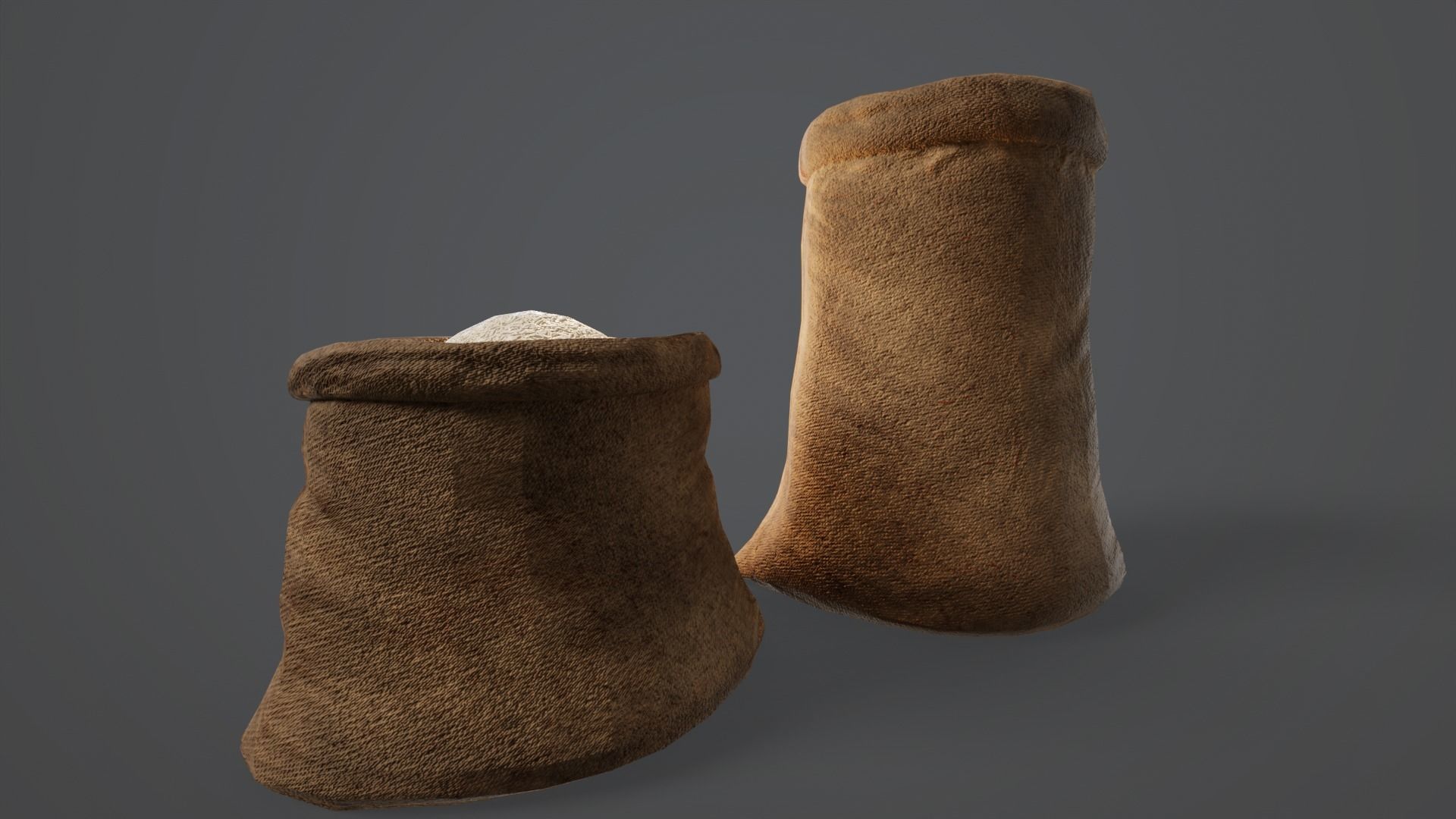 White Rice Sacks Low-poly 3D model_4