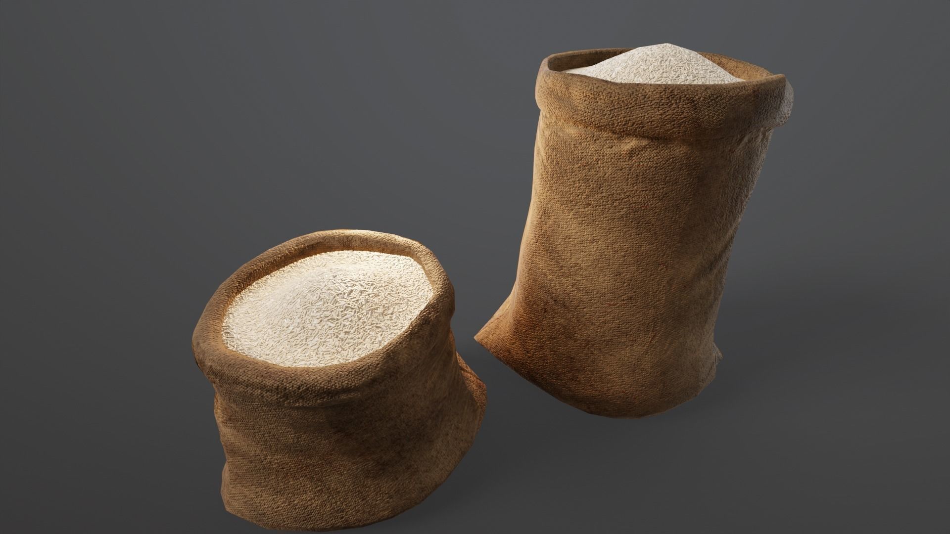 White Rice Sacks Low-poly 3D model_2