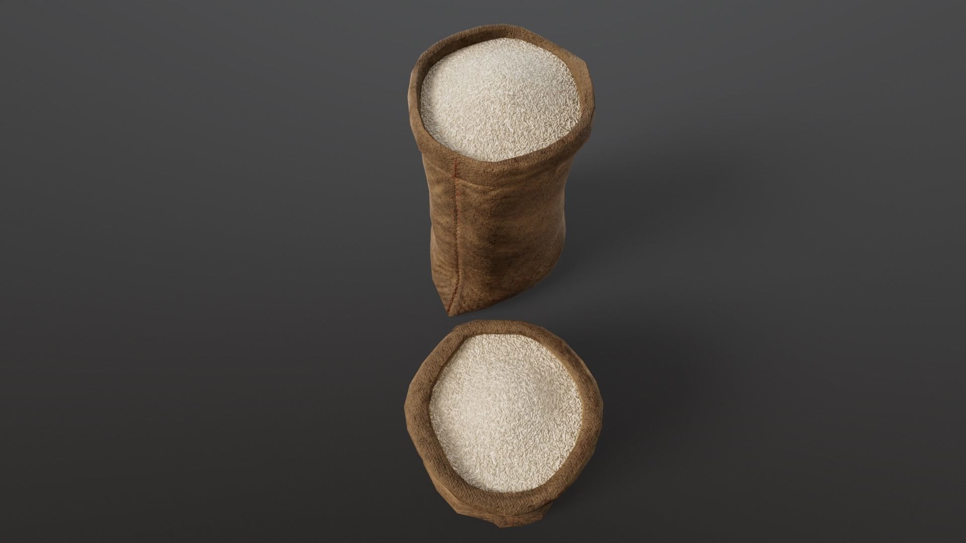White Rice Sacks Low-poly 3D model_12