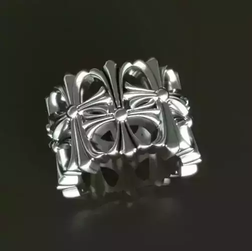 Chrome Hearts style Cemetery Ring