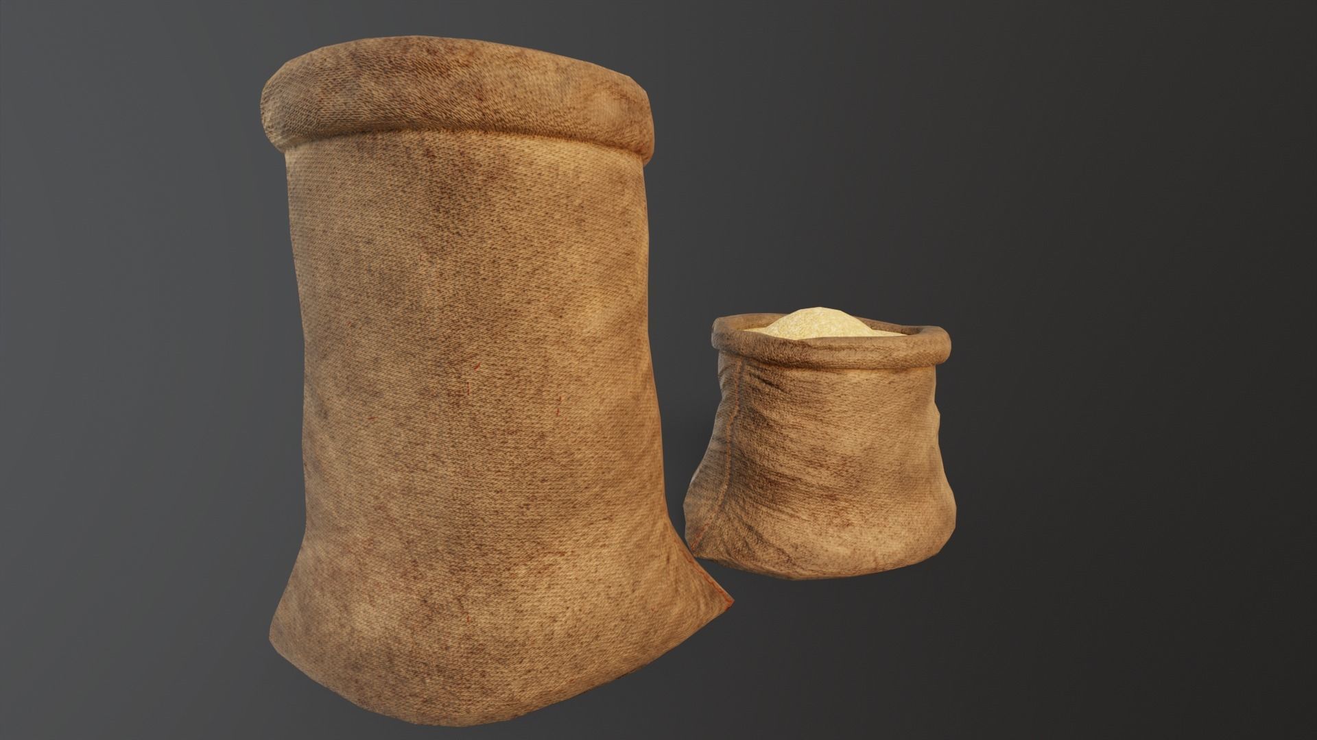 Brown Rice Sacks Low-poly 3D model_12
