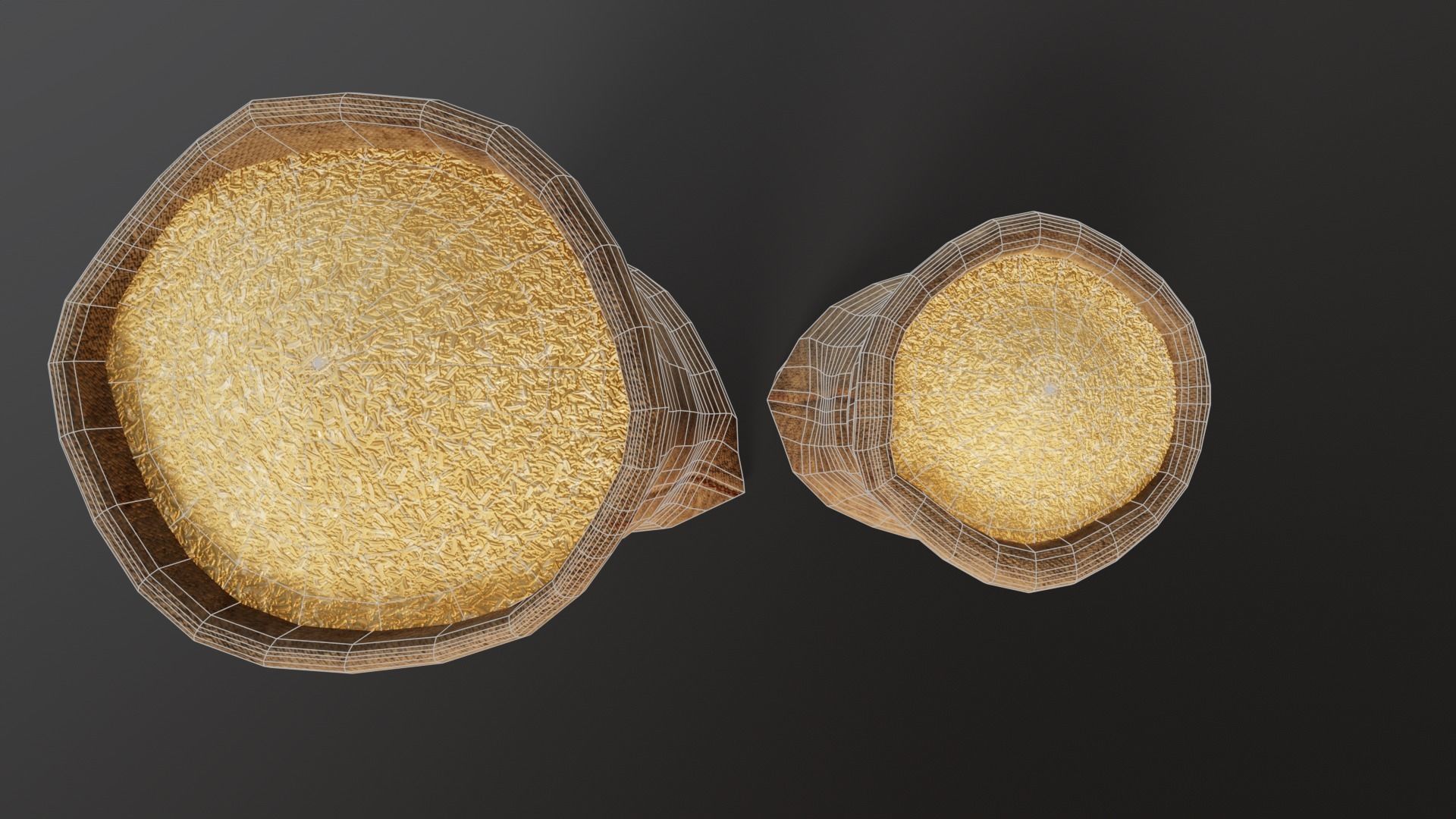Brown Rice Sacks Low-poly 3D model_11