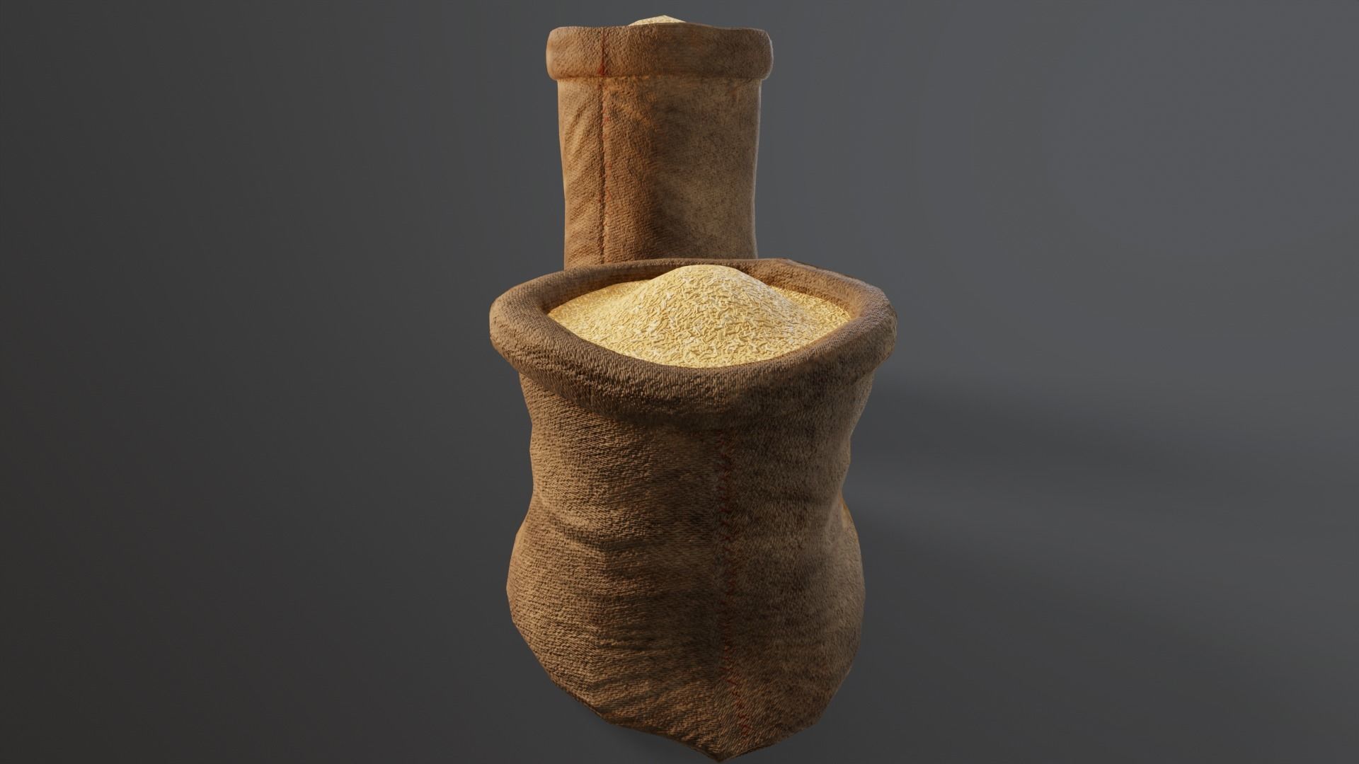 Brown Rice Sacks Low-poly 3D model_6