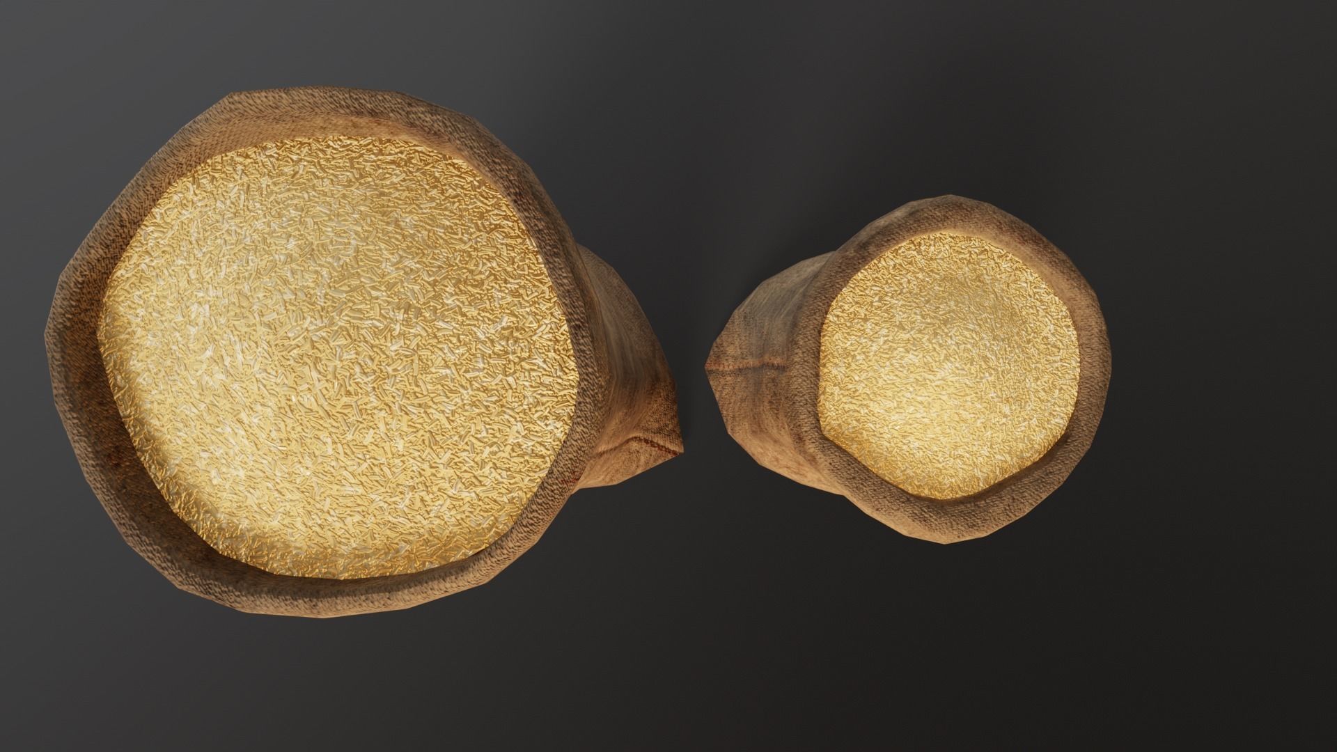 Brown Rice Sacks Low-poly 3D model_10