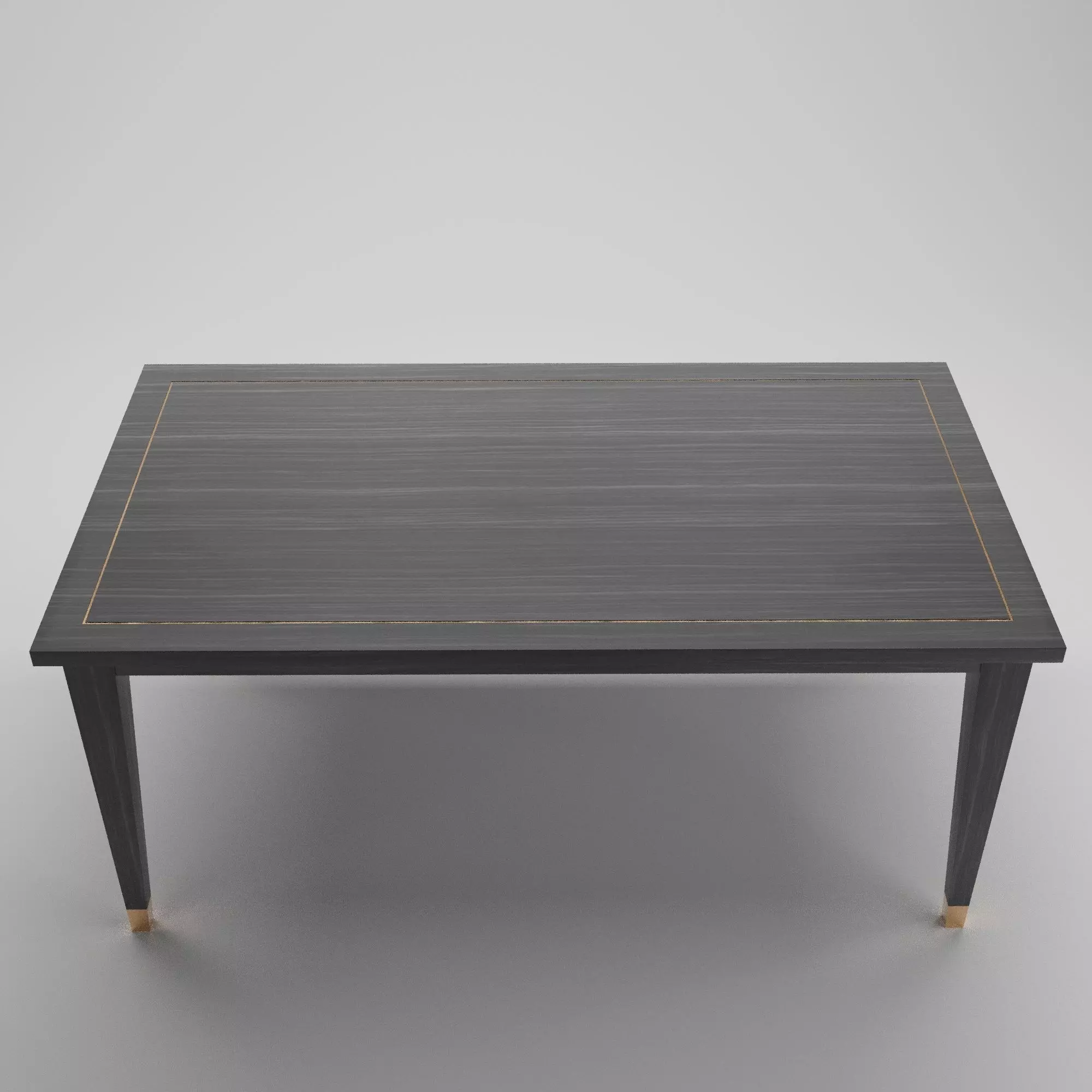 Brushed Elm and Copper Dining Table 3D model_0