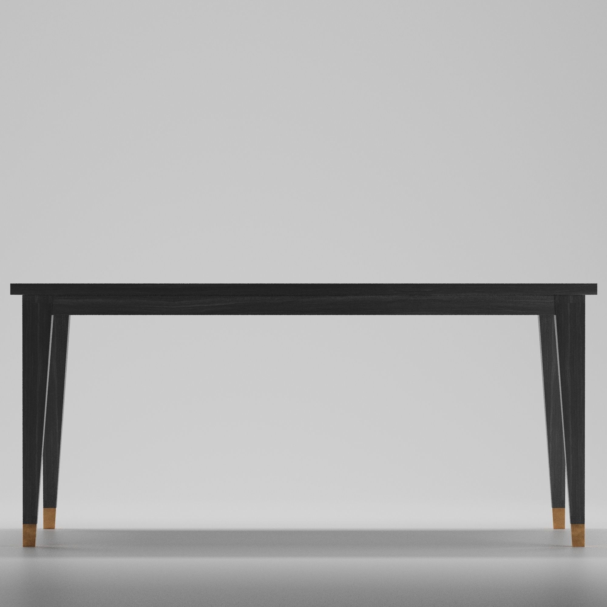 Brushed Elm and Copper Dining Table 3D model_1