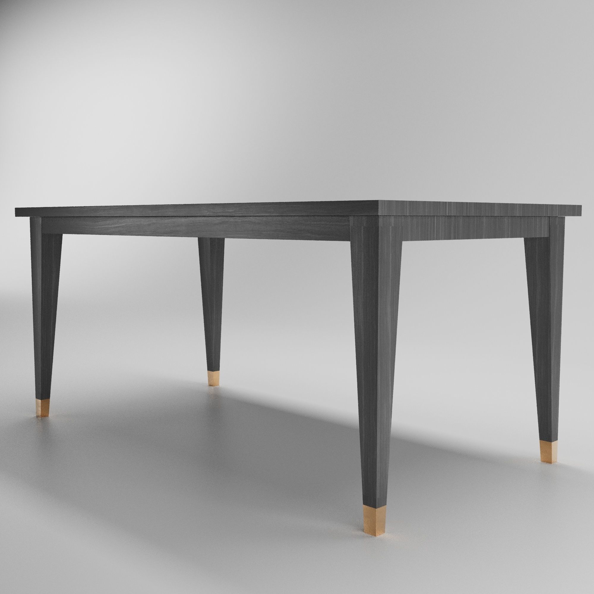 Brushed Elm and Copper Dining Table 3D model_2