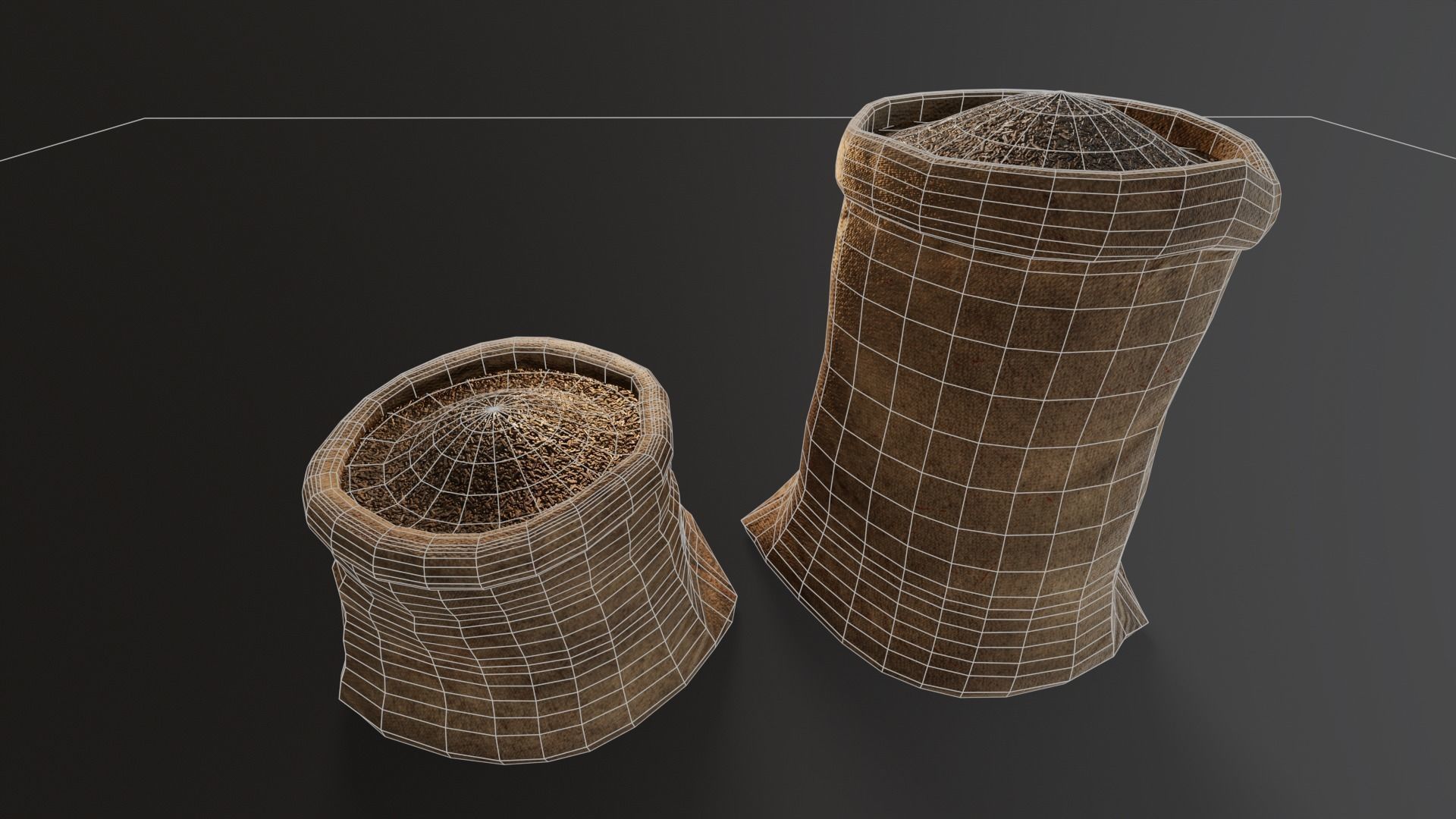Black Rice Sacks Low-poly 3D model_15