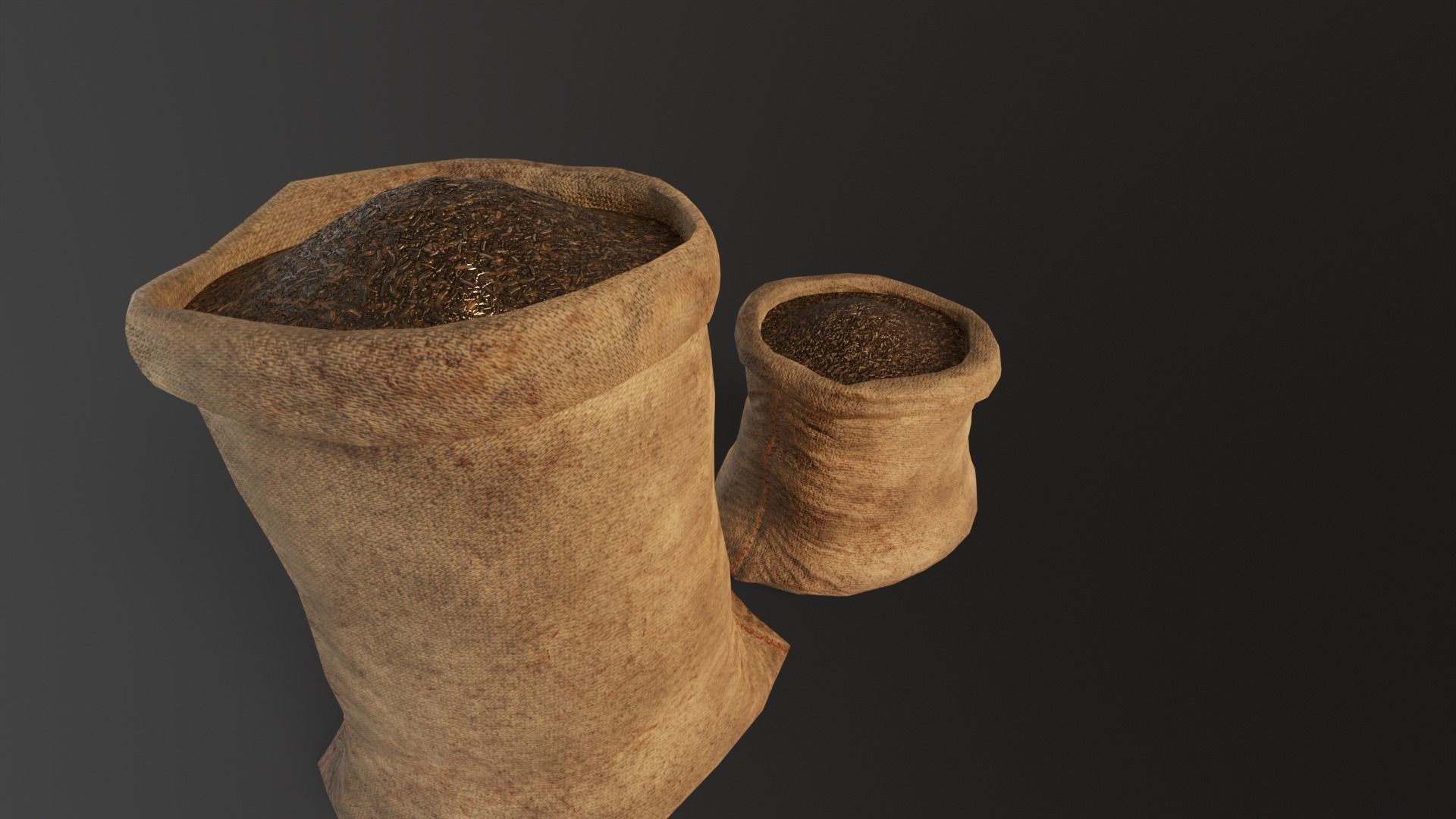 Black Rice Sacks Low-poly 3D model_13