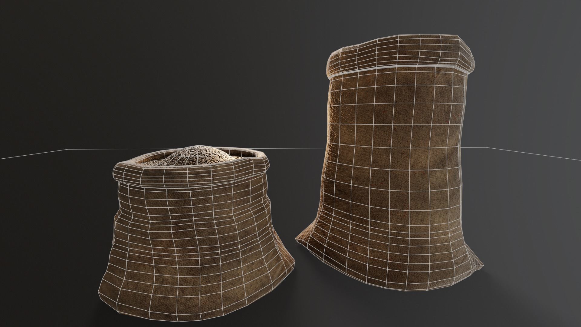 Black Rice Sacks Low-poly 3D model_5