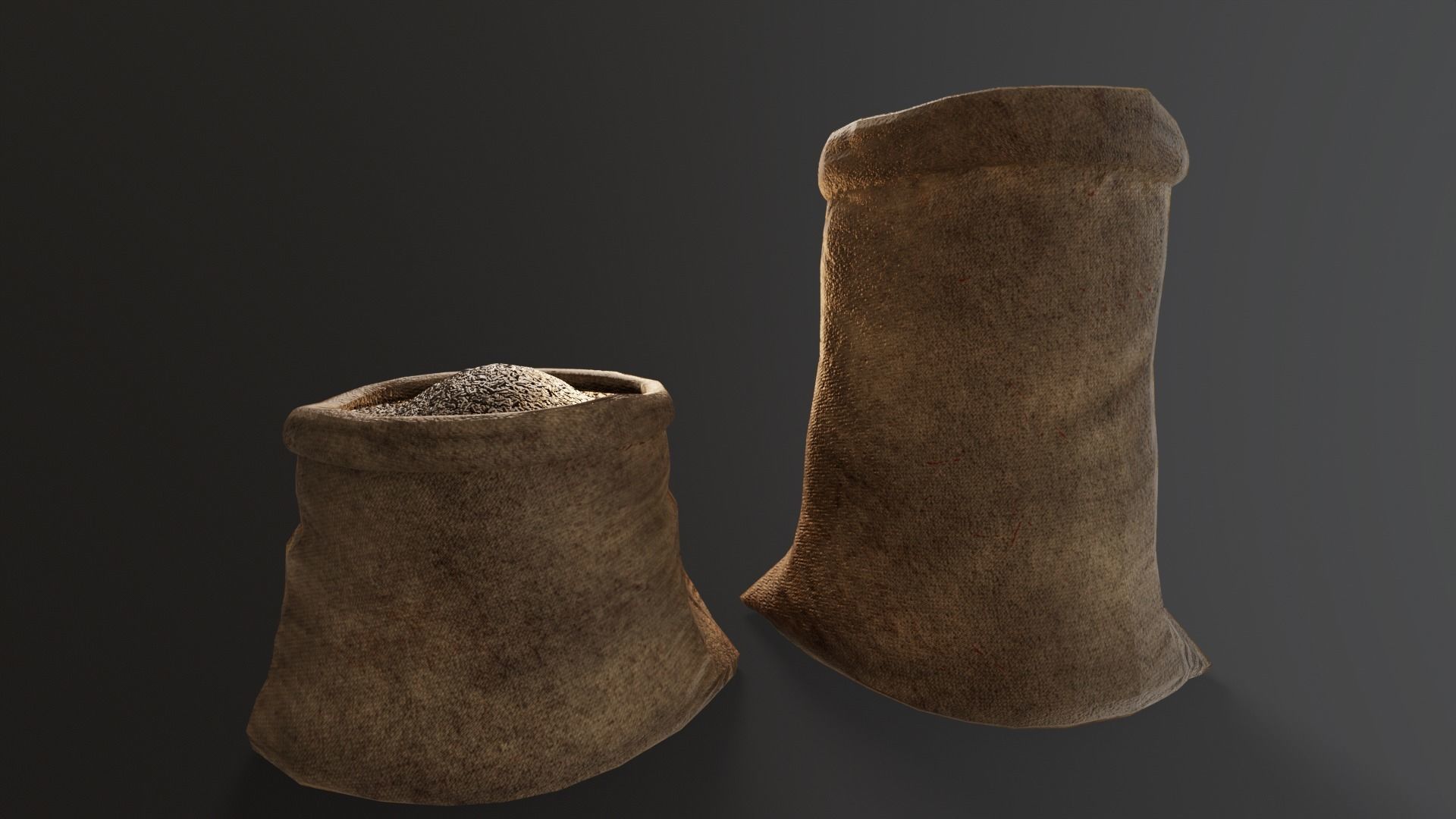 Black Rice Sacks Low-poly 3D model_3