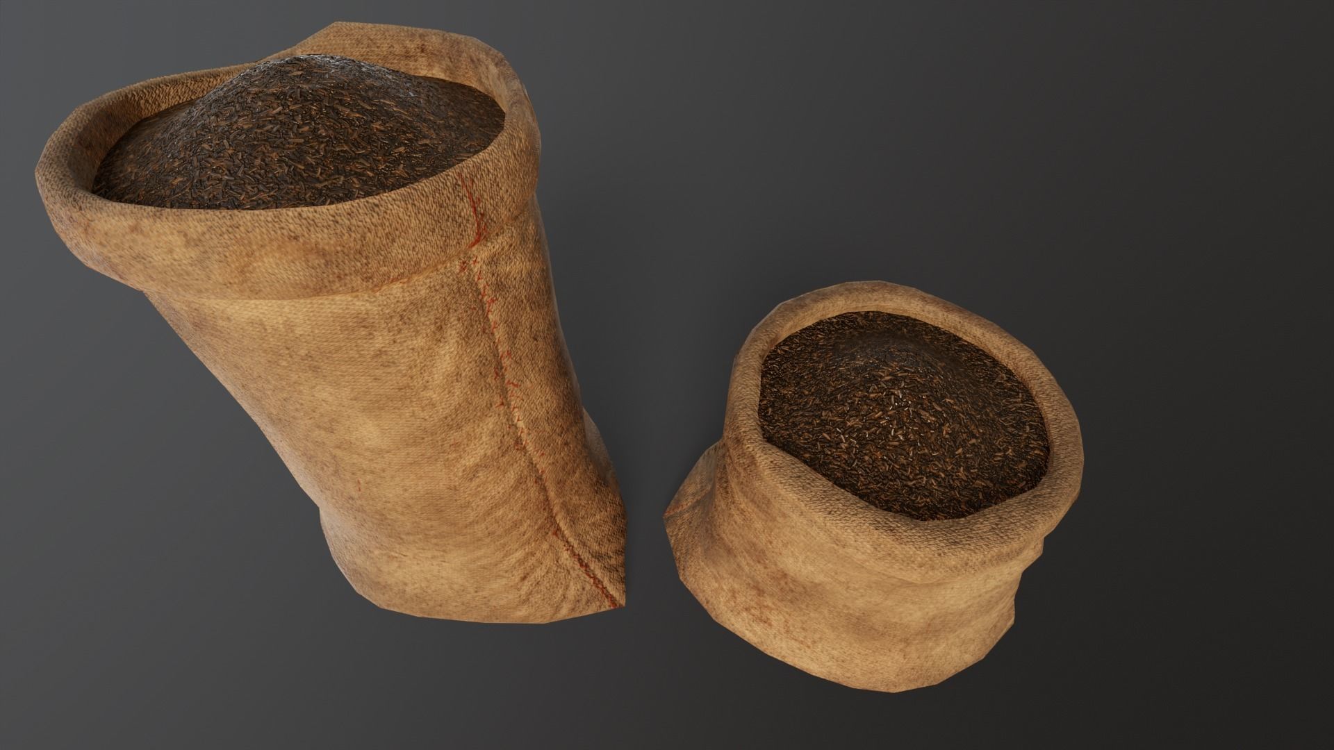 Black Rice Sacks Low-poly 3D model_10