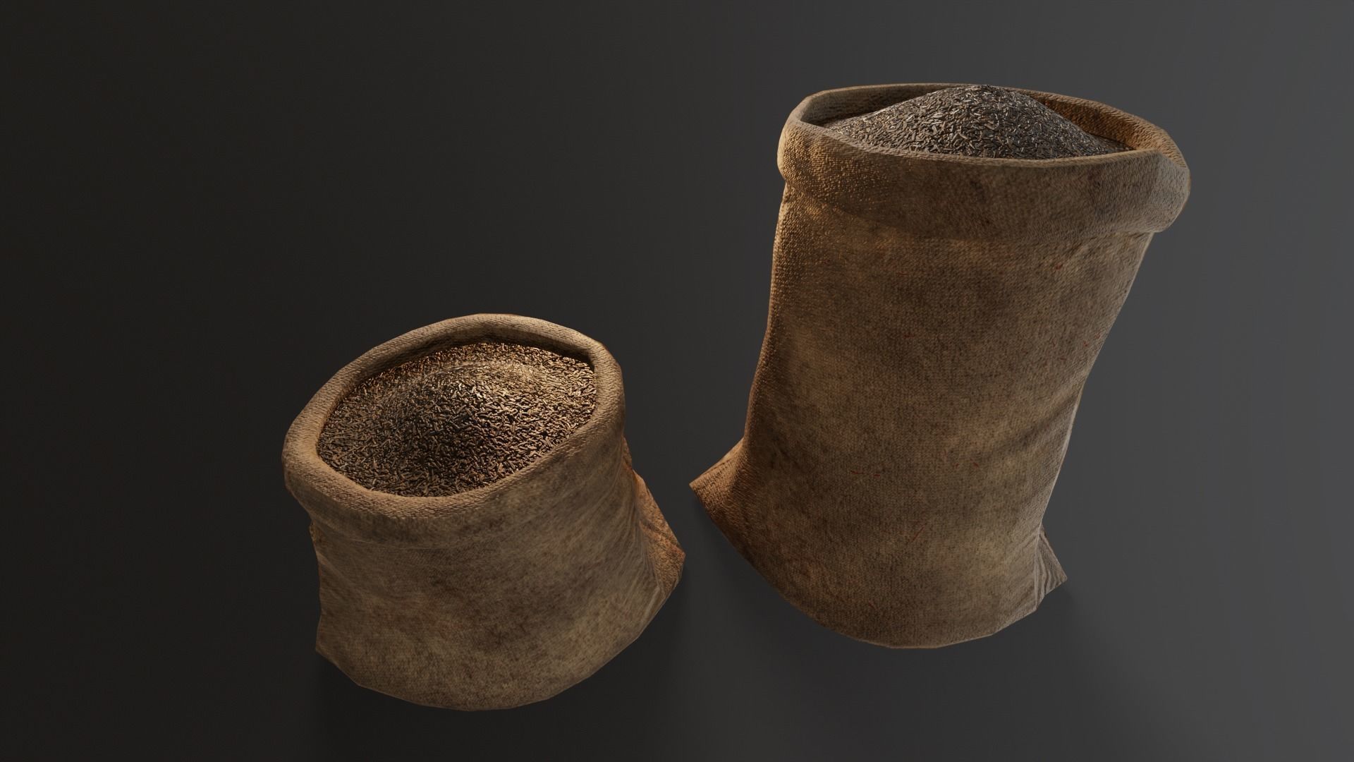 Black Rice Sacks Low-poly 3D model_2