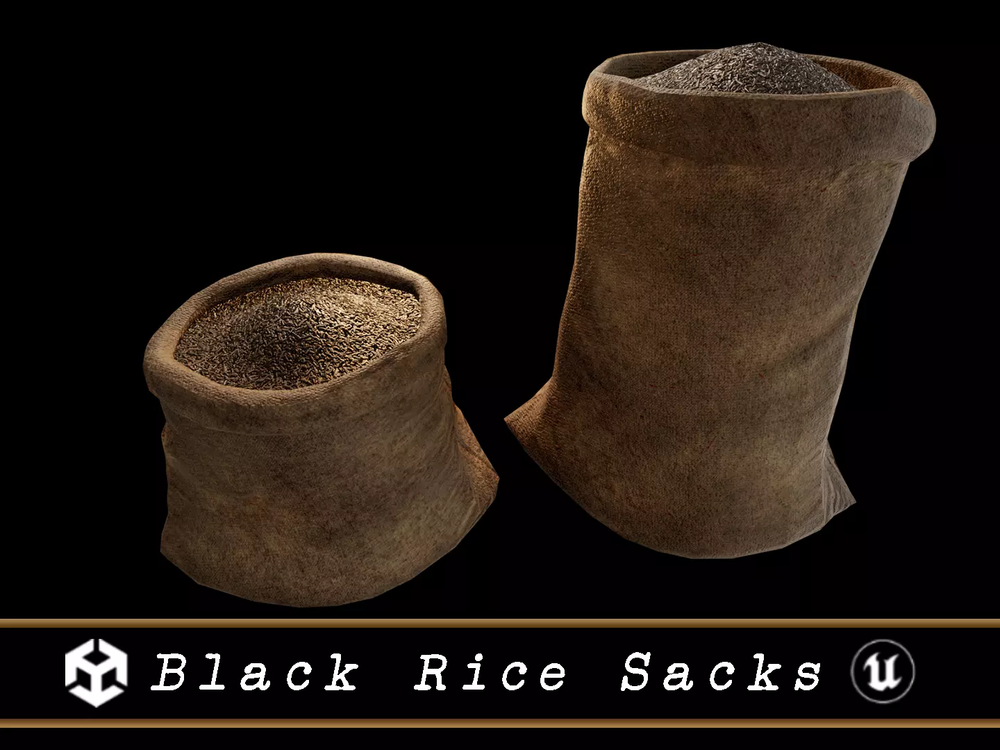 Black Rice Sacks Low-poly 3D model_0