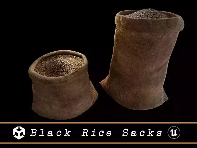 Black Rice Sacks Low-poly 3D model Black Rice Sacks Low-poly 3D model