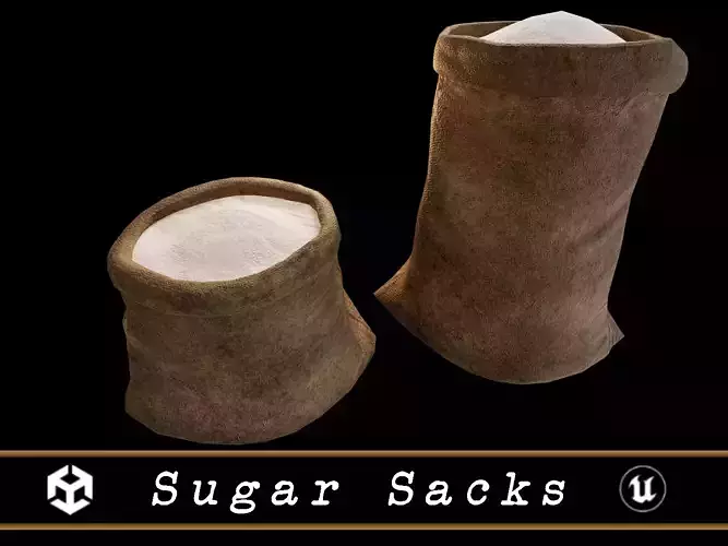 Sugar Sacks Low-poly 3D model Sugar Sacks Low-poly 3D model