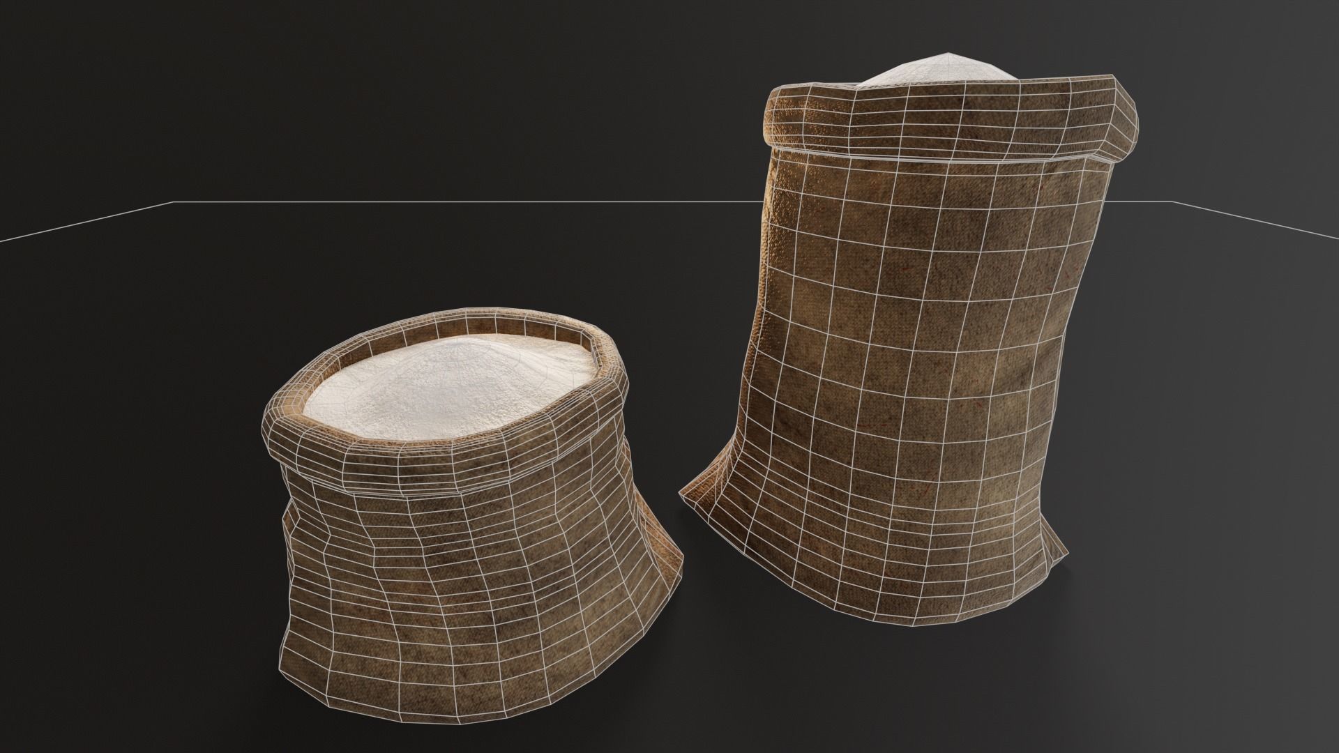 Sugar Sacks Low-poly 3D model_3