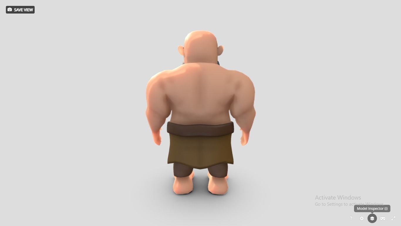 Primitive man - stone age man crood Low-poly 3D model_4