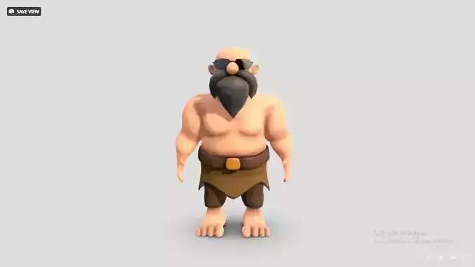 Primitive man - stone age man crood Low-poly 3D model