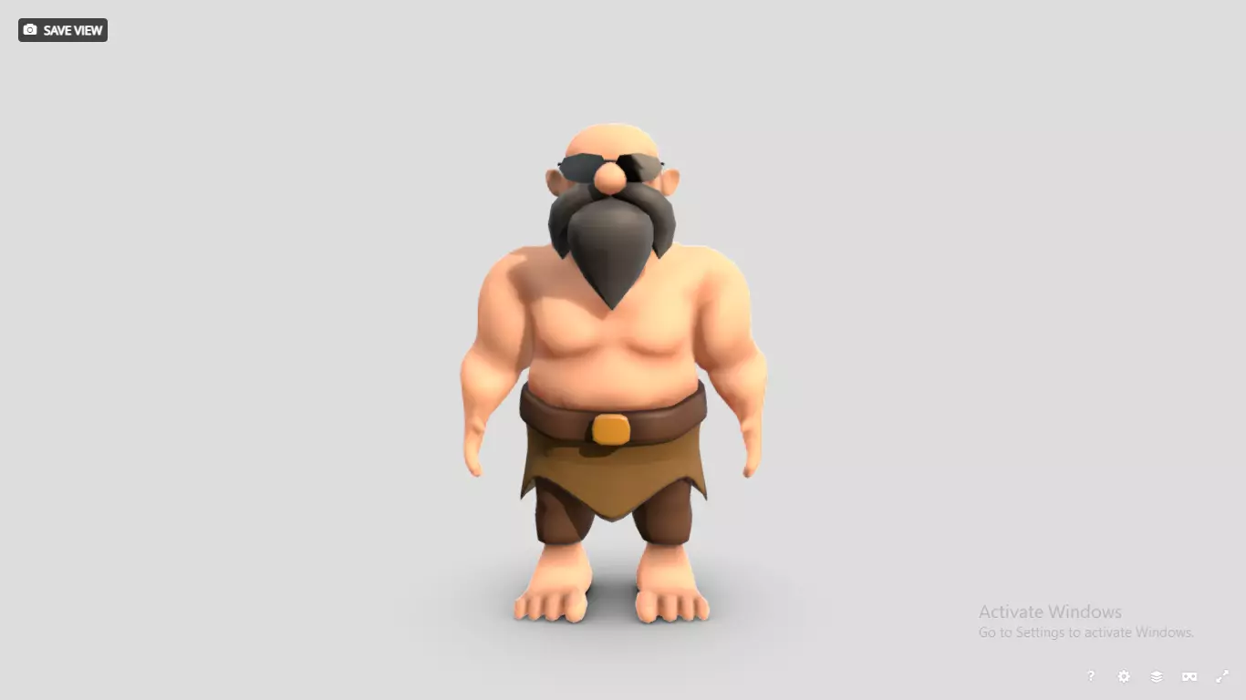 Primitive man - stone age man crood Low-poly 3D model_0