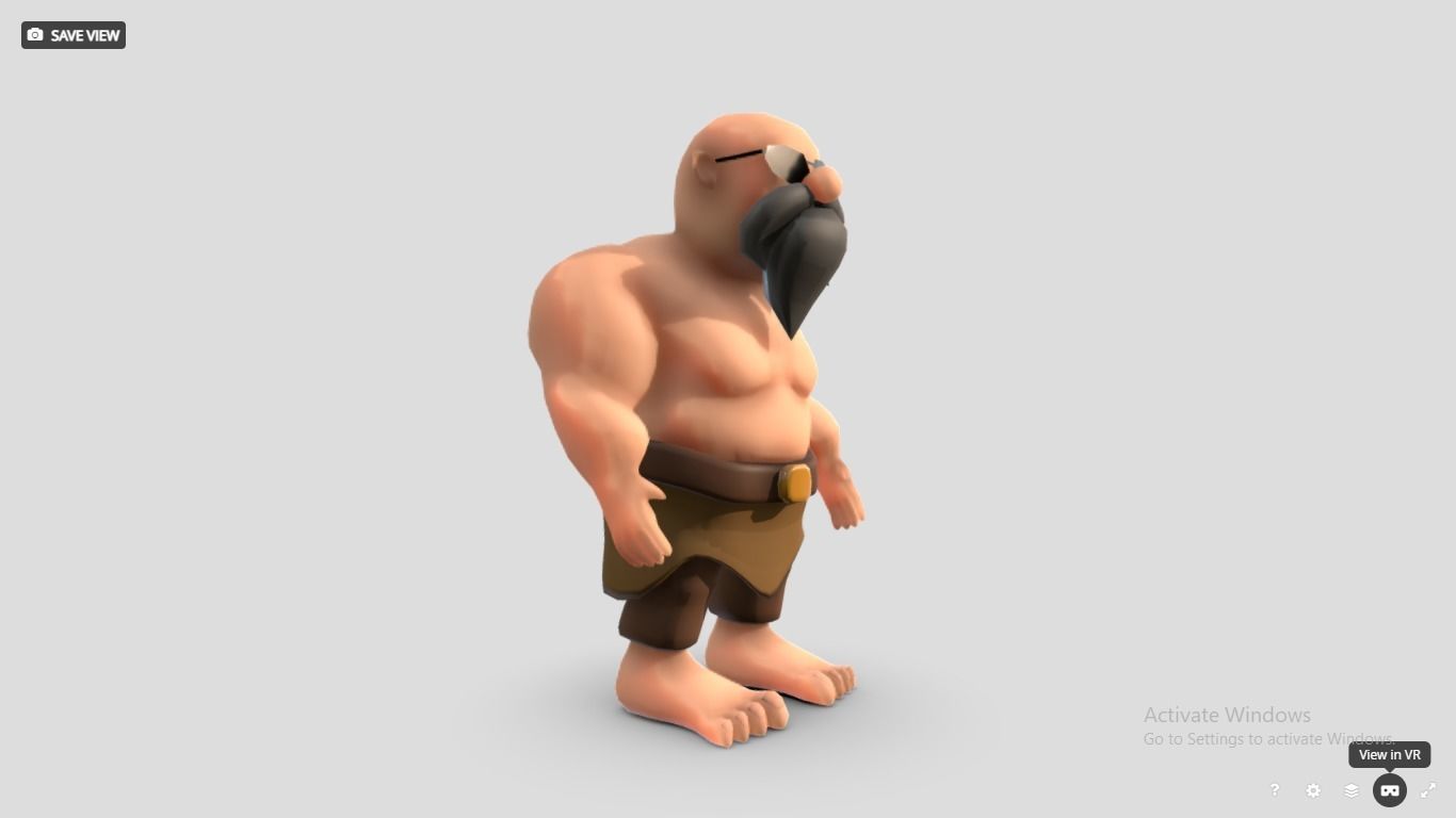 Primitive man - stone age man crood Low-poly 3D model_7