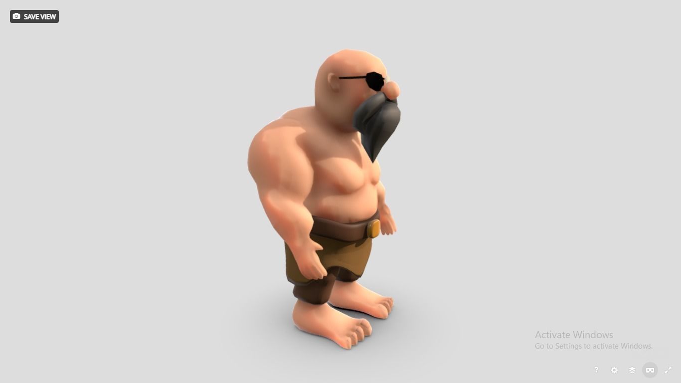 Primitive man - stone age man crood Low-poly 3D model_6