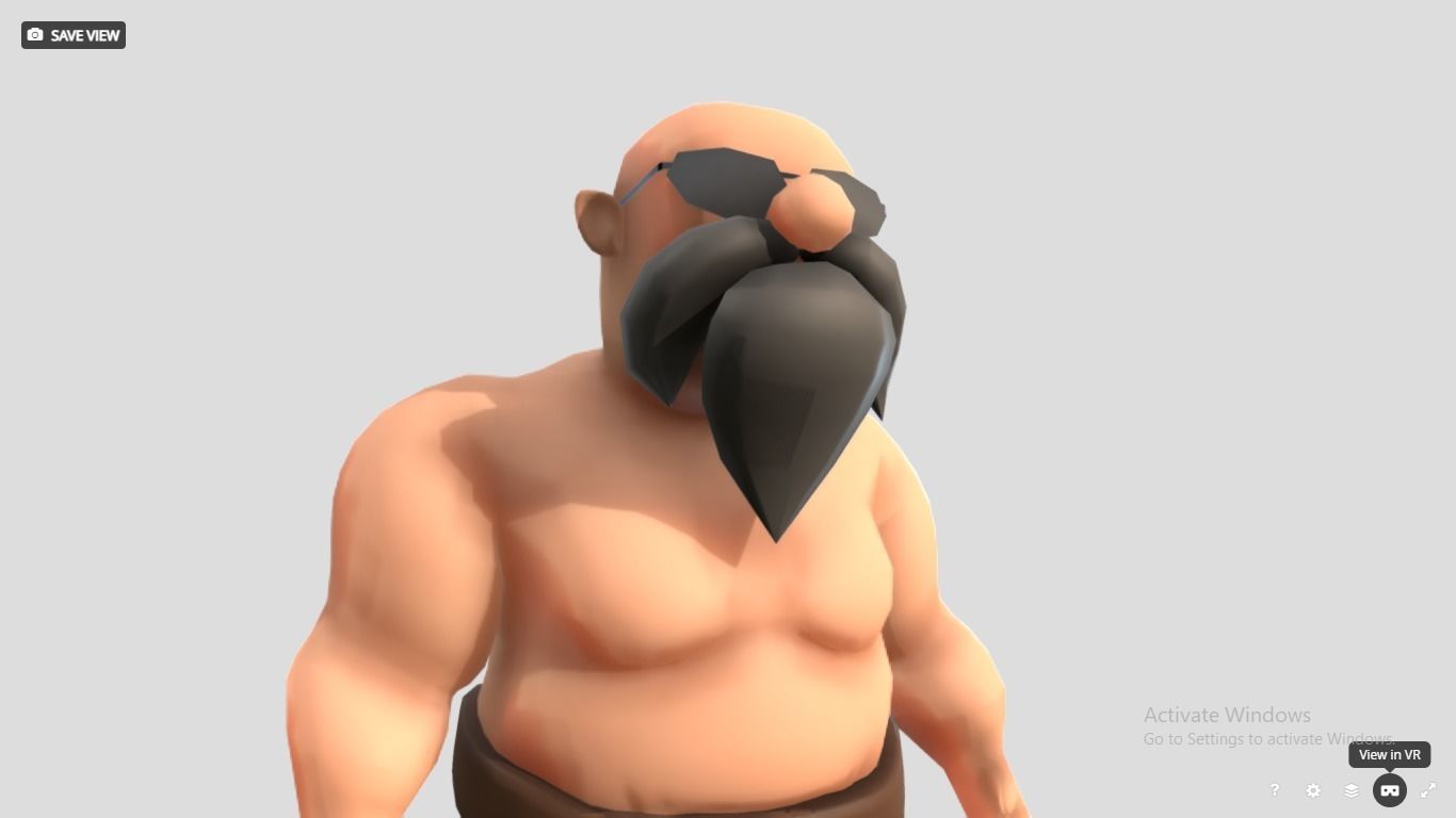 Primitive man - stone age man crood Low-poly 3D model_8